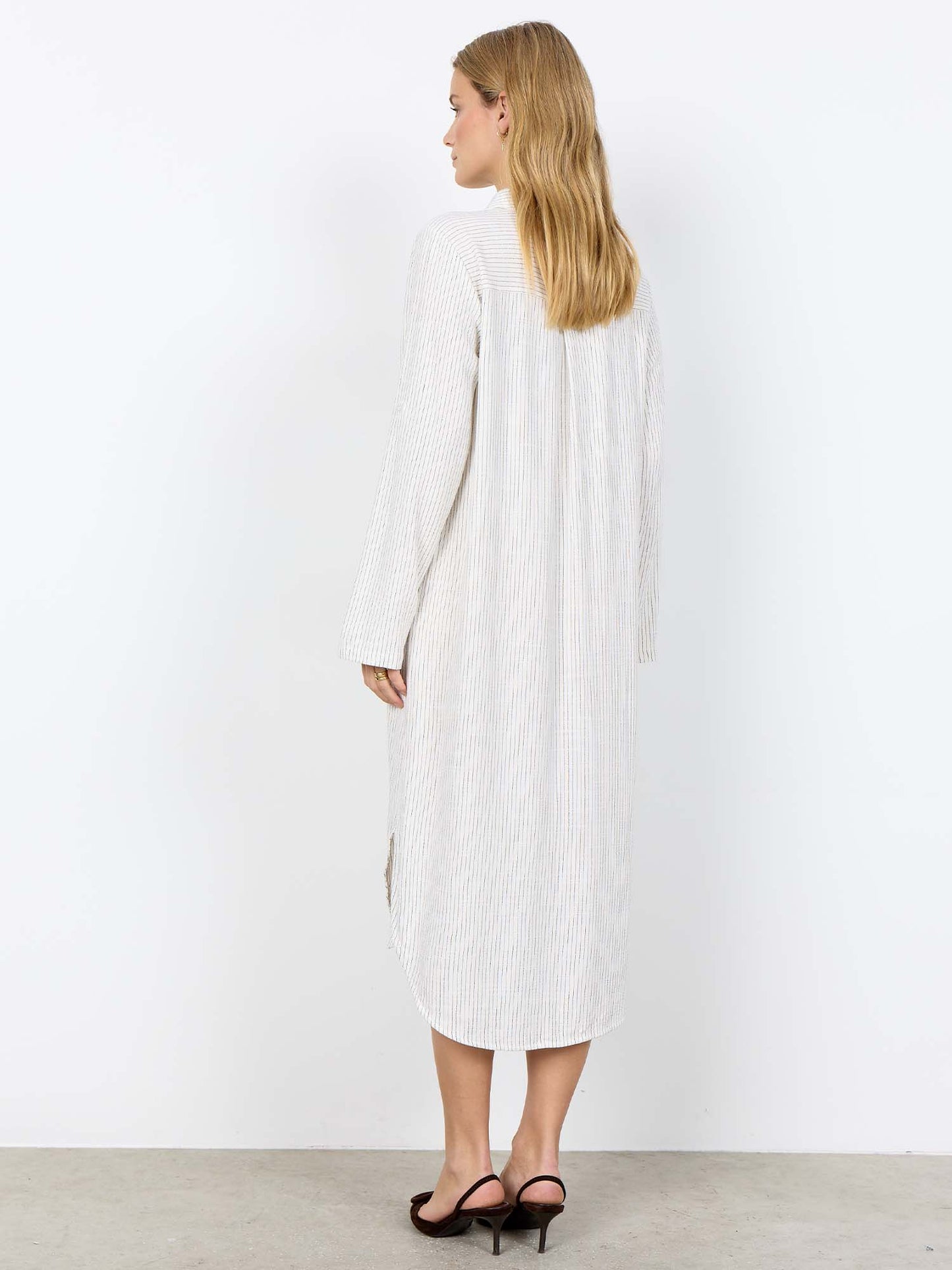 Abito camicia midi a righe nero Soyaconcept da donna