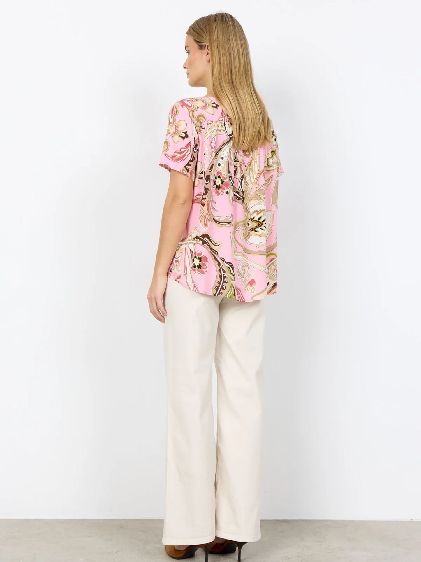 Blusa rosa multicolor a maniche corte da donna SoyaConcept