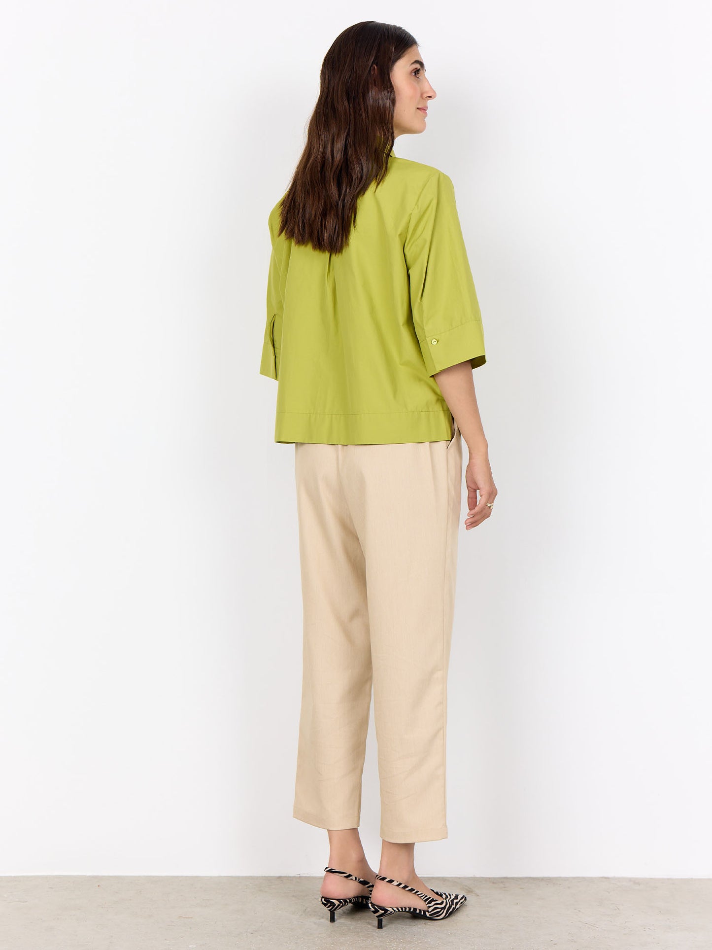 Camicia verde con maniche tre quarti da donna Soyaconcept