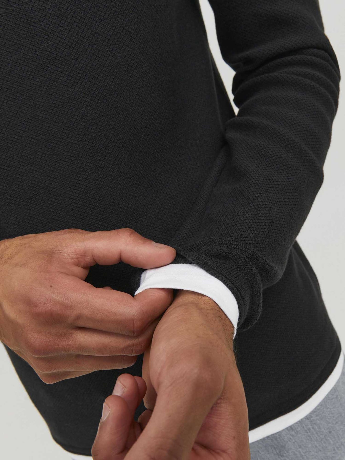 MAGLIA GIROCOLLO TWINN JACK&JONES DA UOMO NERO