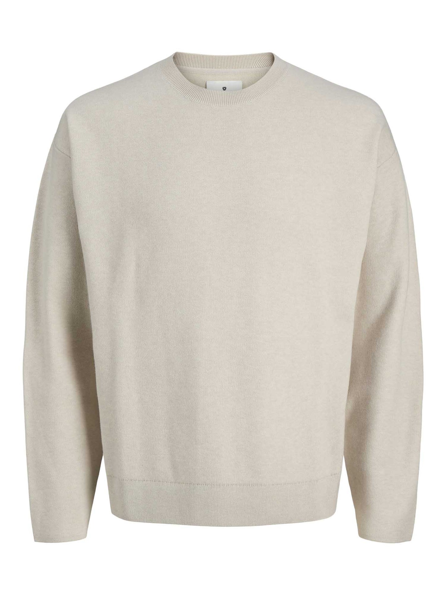 PULLOVER GIROCOLLO BLABRADFO JACK&JONES DA UOMO PANNA