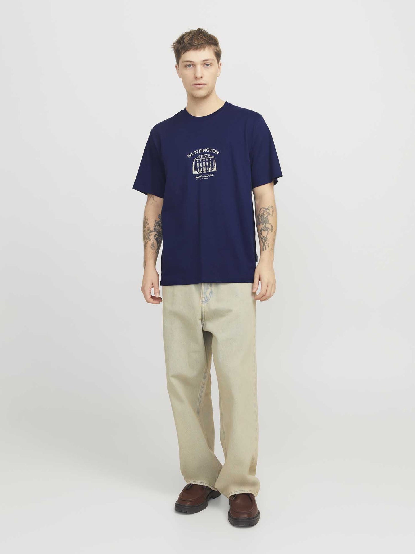 T-SHIRT BOSTON JACK&JONES UOMO BLU