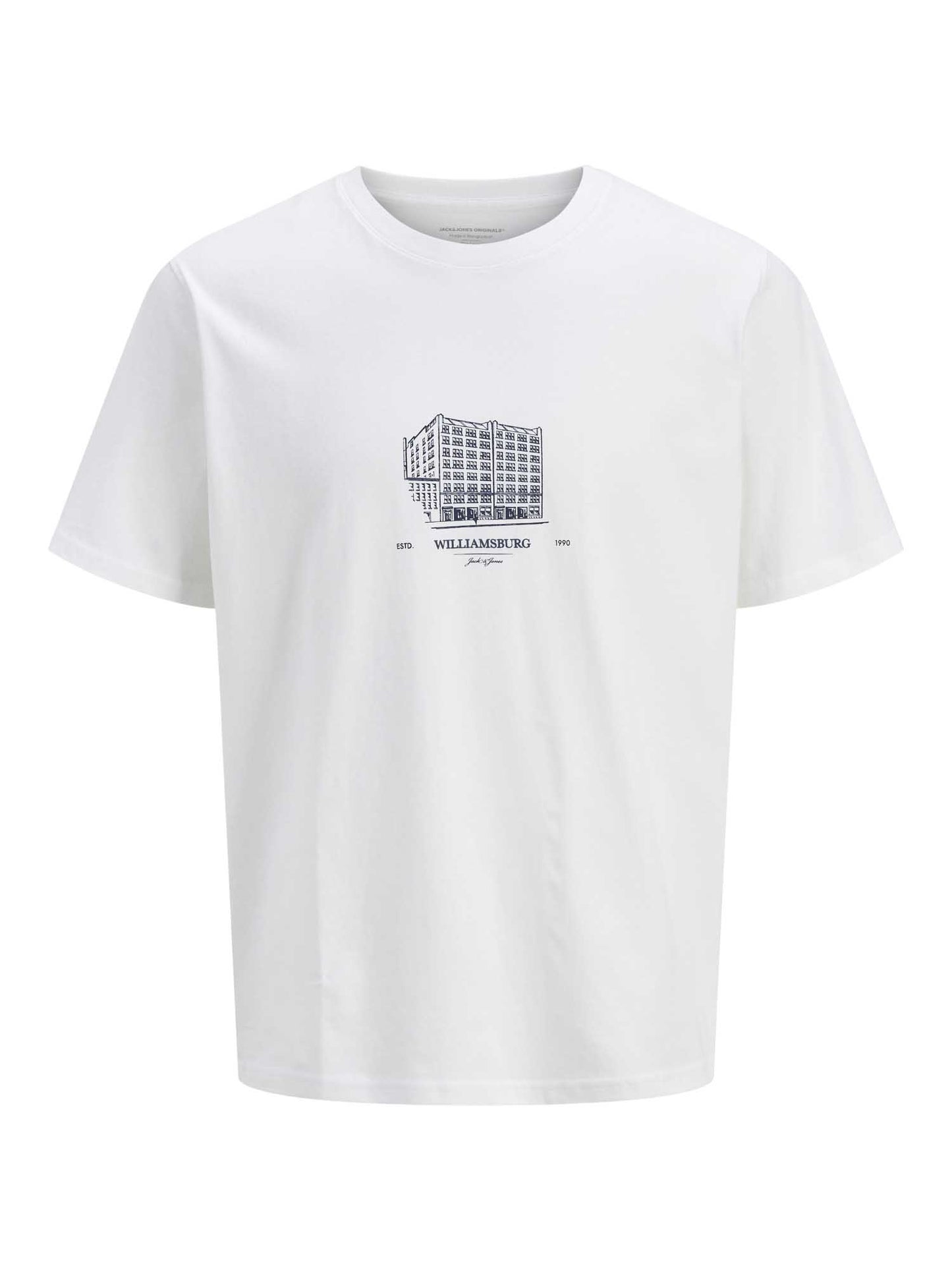 T-SHIRT BOSTON JACK&JONES UOMO BIANCO
