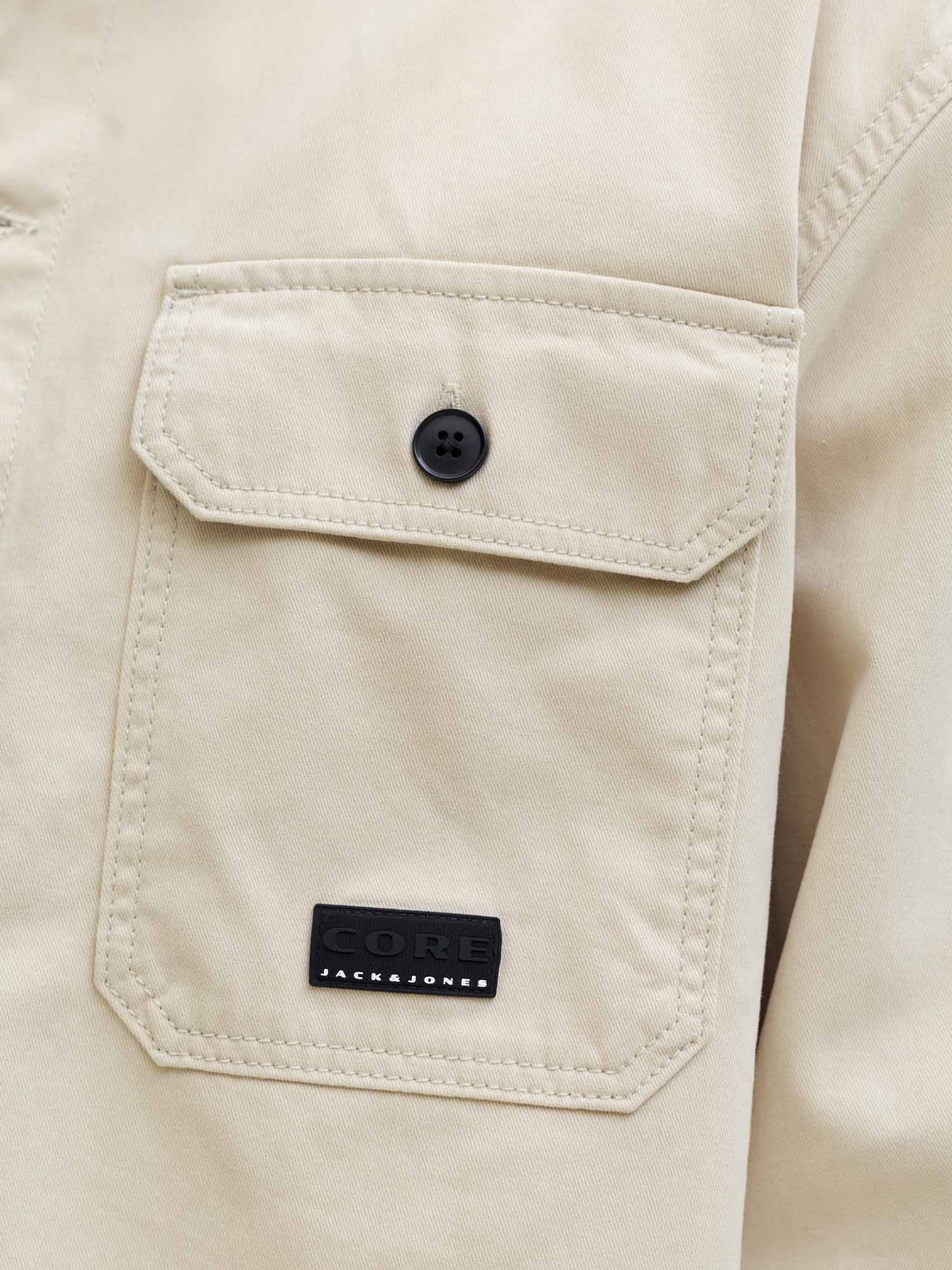 Jack&Jones Jcoben Classic Fusion Badge, camicia casual beige da uomo