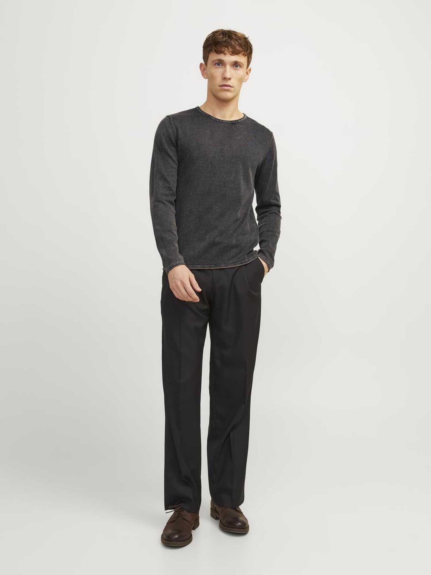 PULLOVER LEO JACK&JONES DA UOMO ANTRACITE