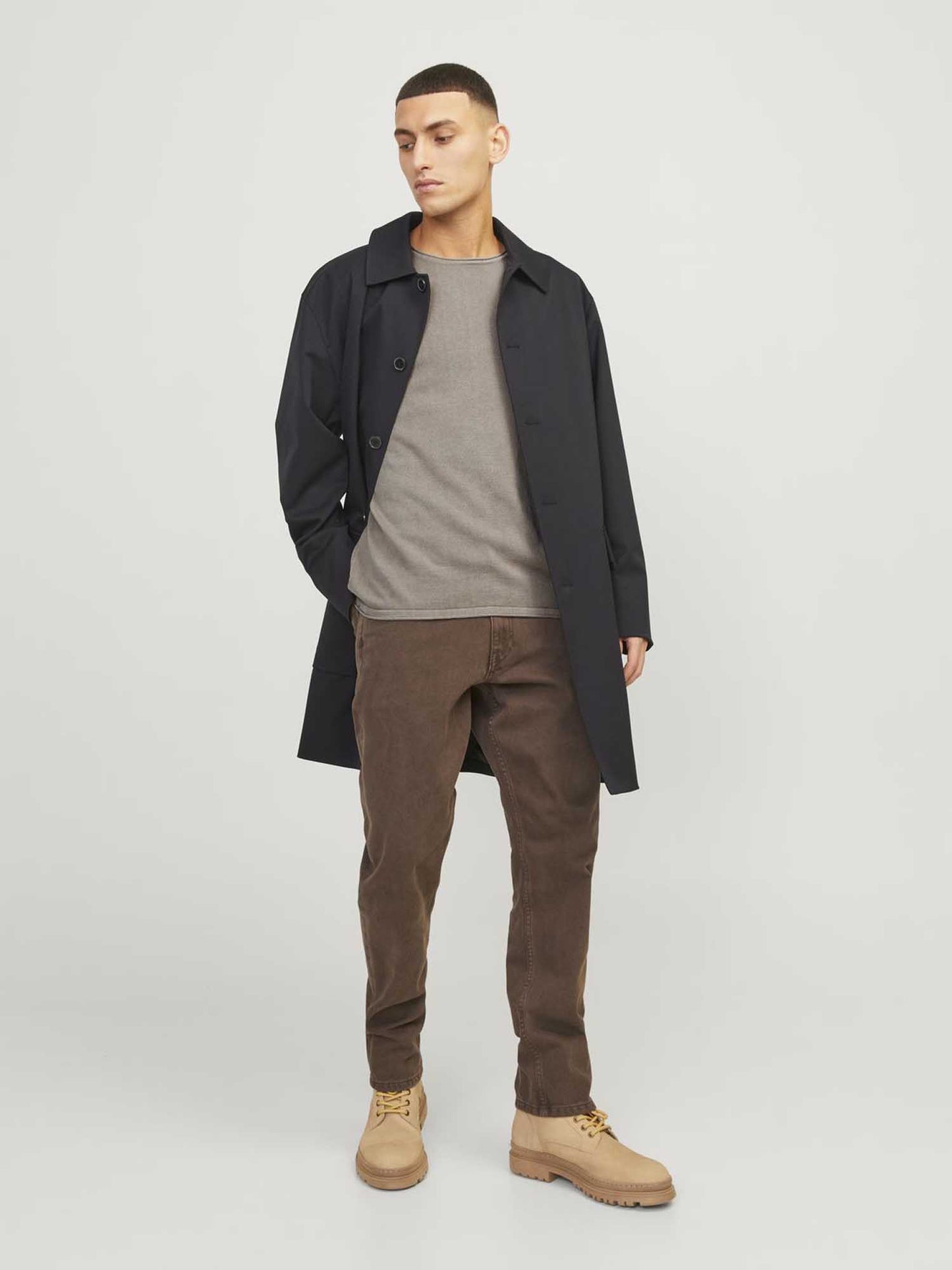 PULLOVER LEO JACK&JONES DA UOMO BEIGE
