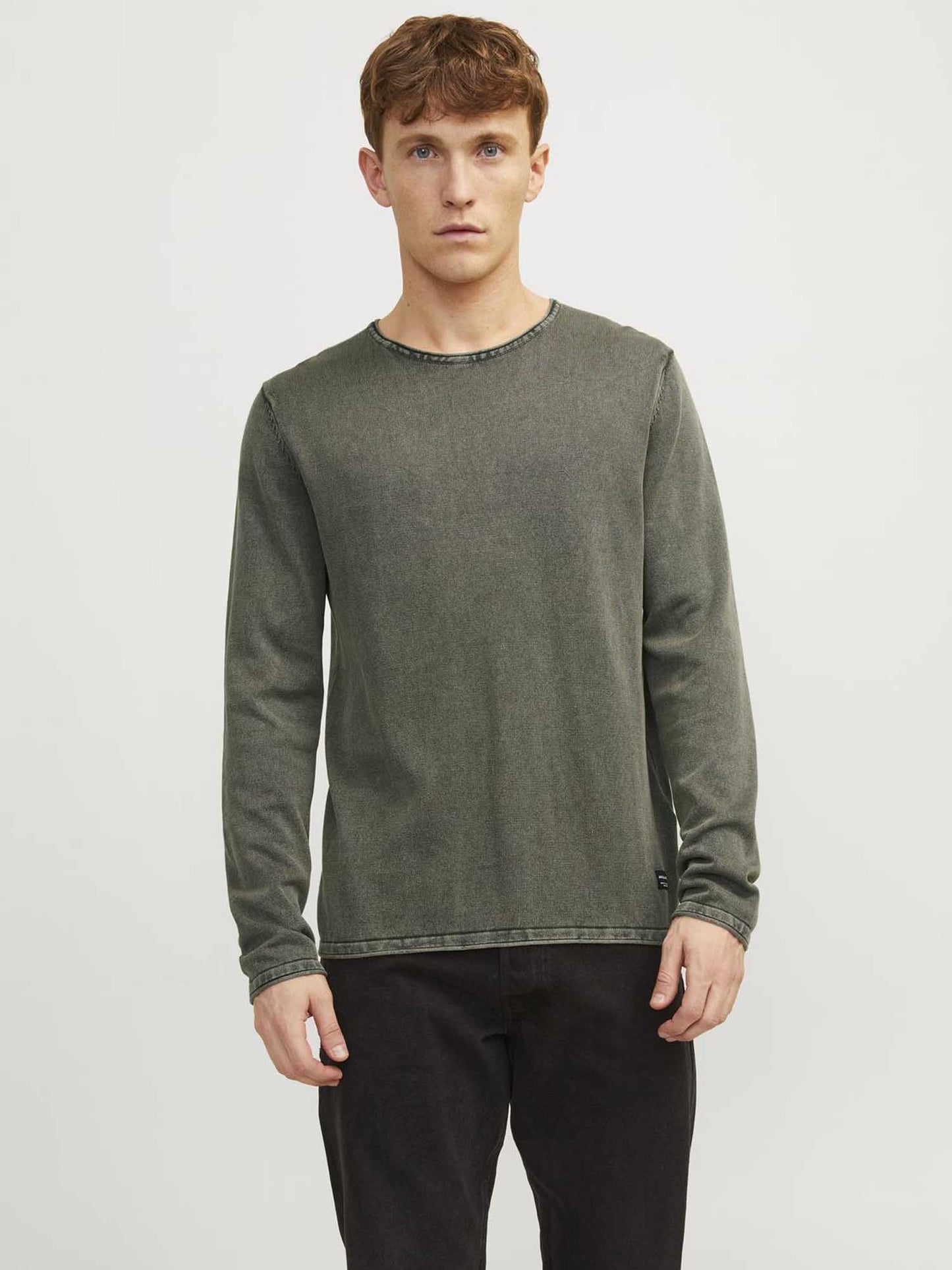 PULLOVER LEO JACK&JONES DA UOMO VERDE MILITARE