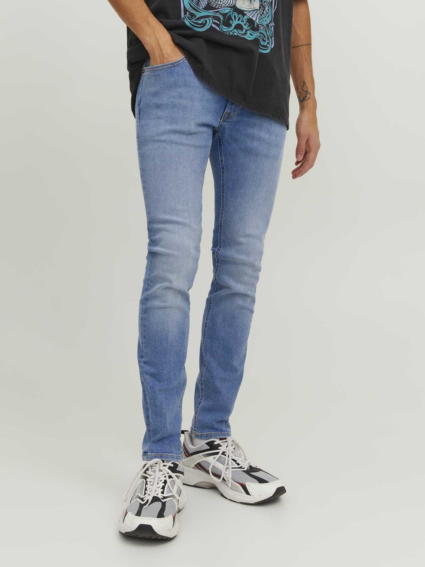 JEANS SKINNY LIAM ORIGINAL JACK & JONES UOMO DENIM CHIARO
