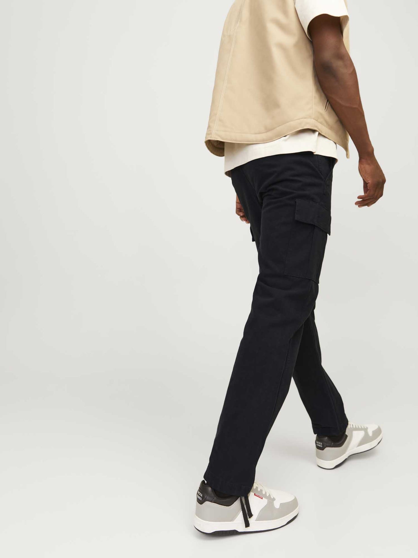 PANTALONE CARGO KANE JACK&JONES DA RAGAZZO NERO