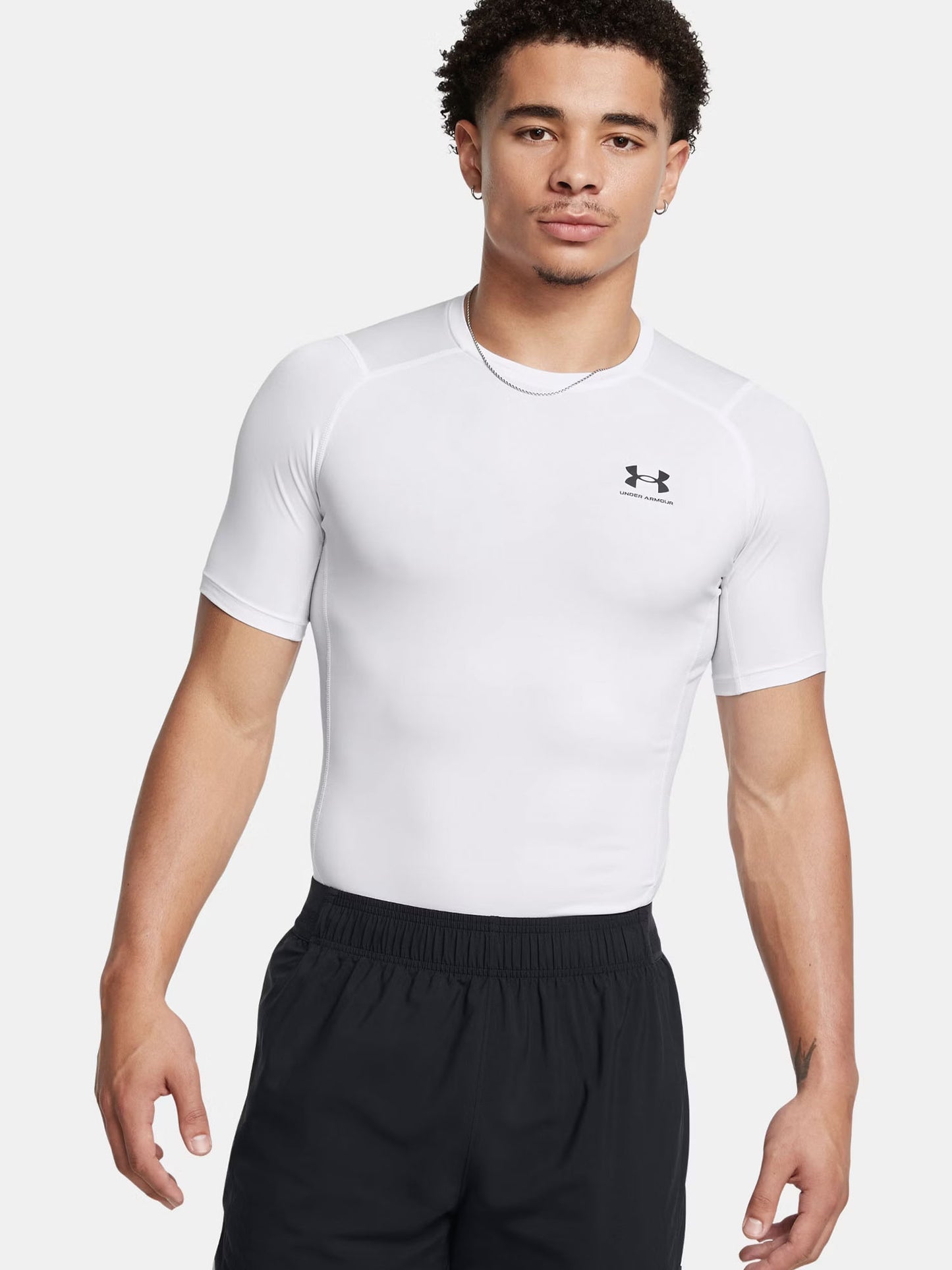 T-SHIRT ADERENTE UNDER ARMOUR DA UOMO BIANCO