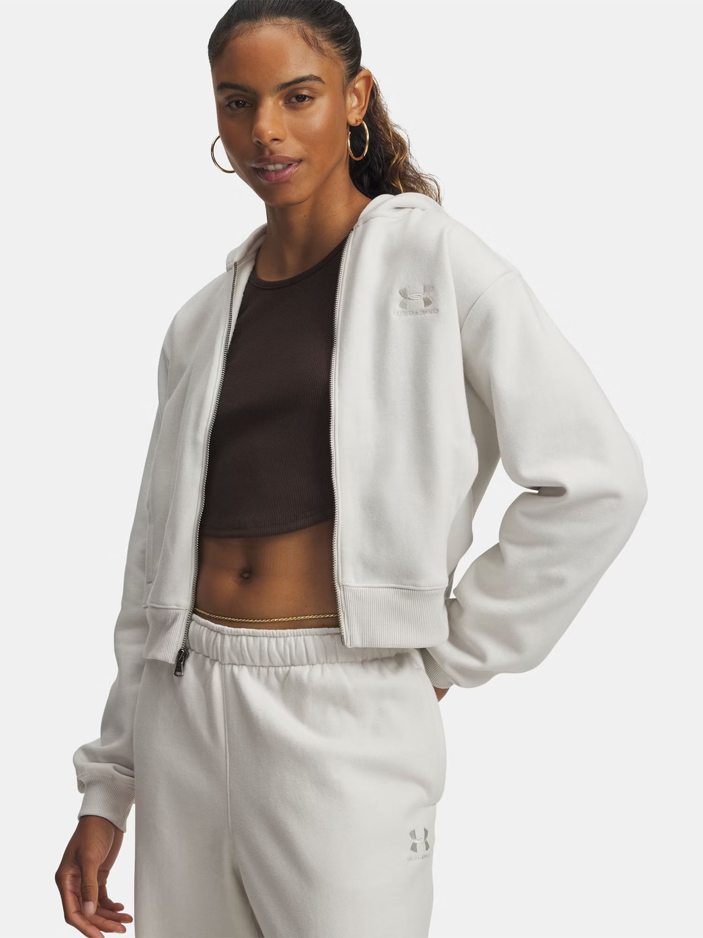 FELPA FULL ZIP ICON UNDER ARMOUR DA DONNA PANNA