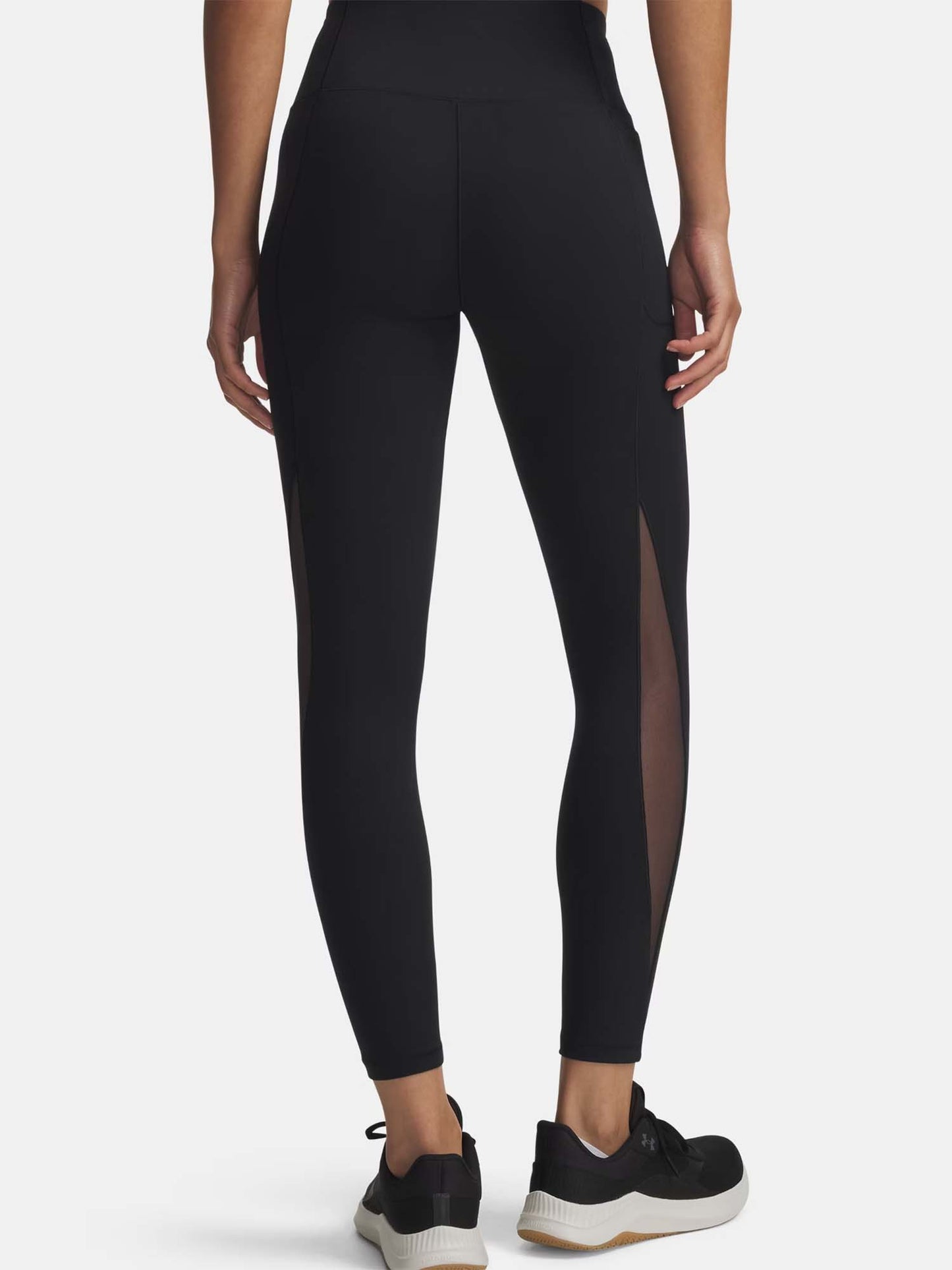 Leggings Motion Mesh donna neri con vita alta e tasche pratiche