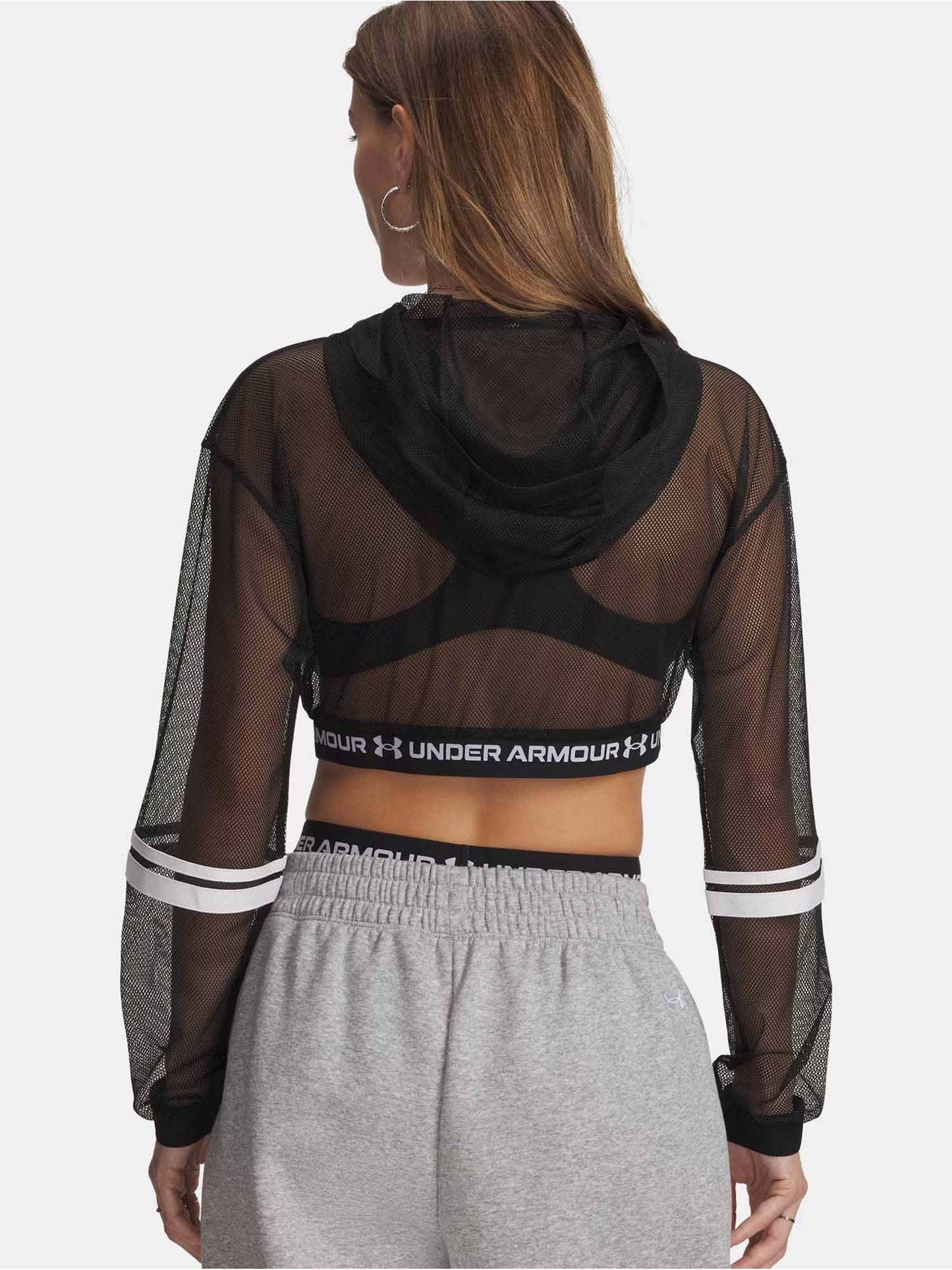 Felpa full zip Under Armour HeatGear® Mesh donna nera traspirante