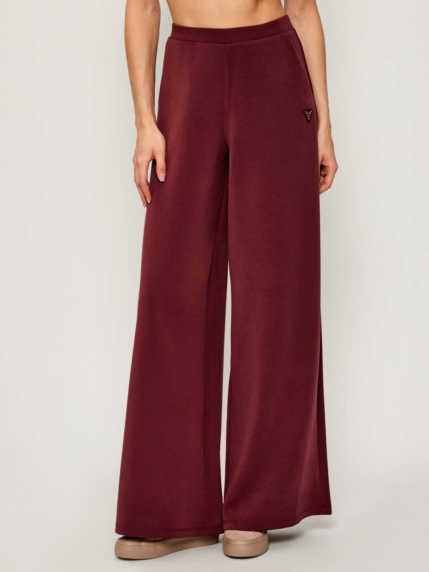 PANTALONE OLYMPE WIDE LEG GUESS DA DONNA BORDEAUX