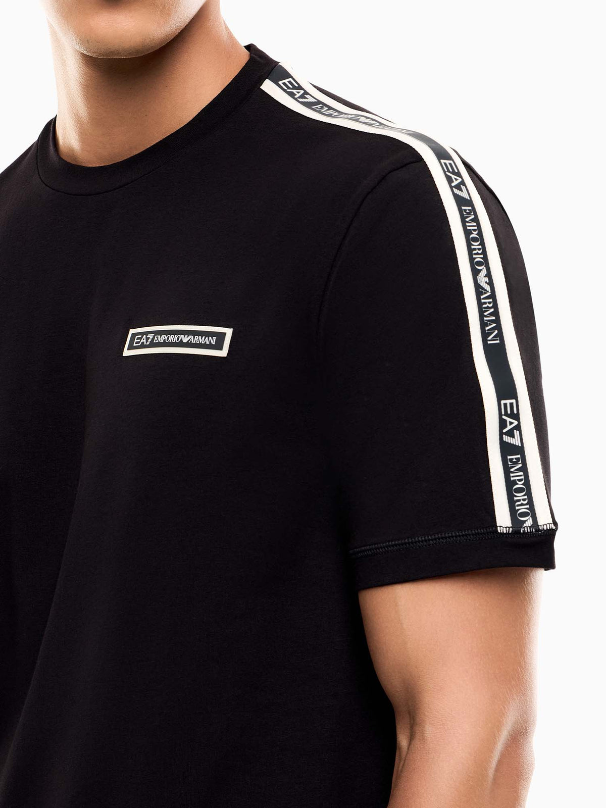 Ea7 Emporio Armani Train Logo Serie, t-shirt da uomo nera