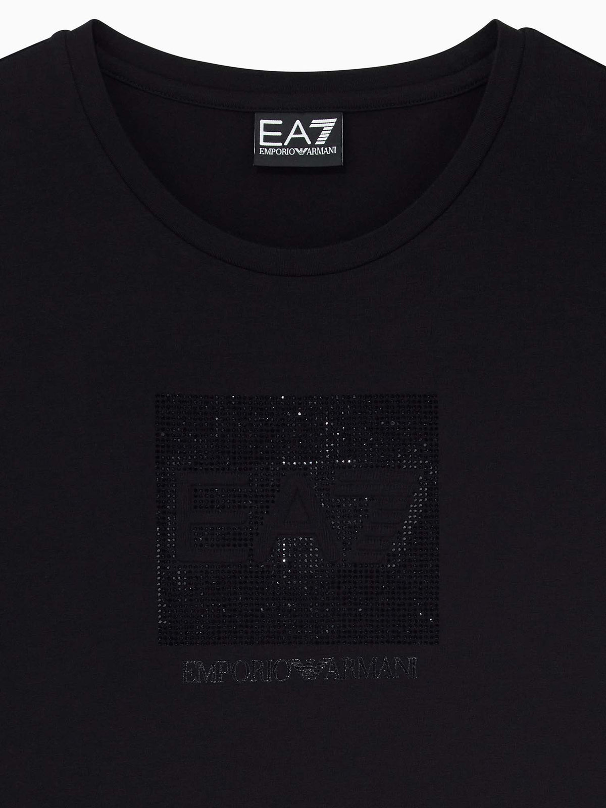 Ea7 Emporio Armani Train Logo Serie, t-shirt maniche corte da donna nera
