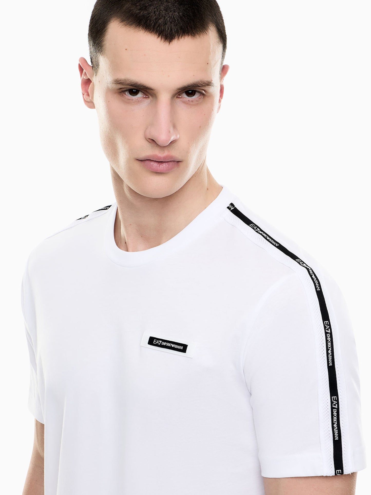 T-shirt maniche corte EA7 Emporio Armani in cotone bianca da uomo