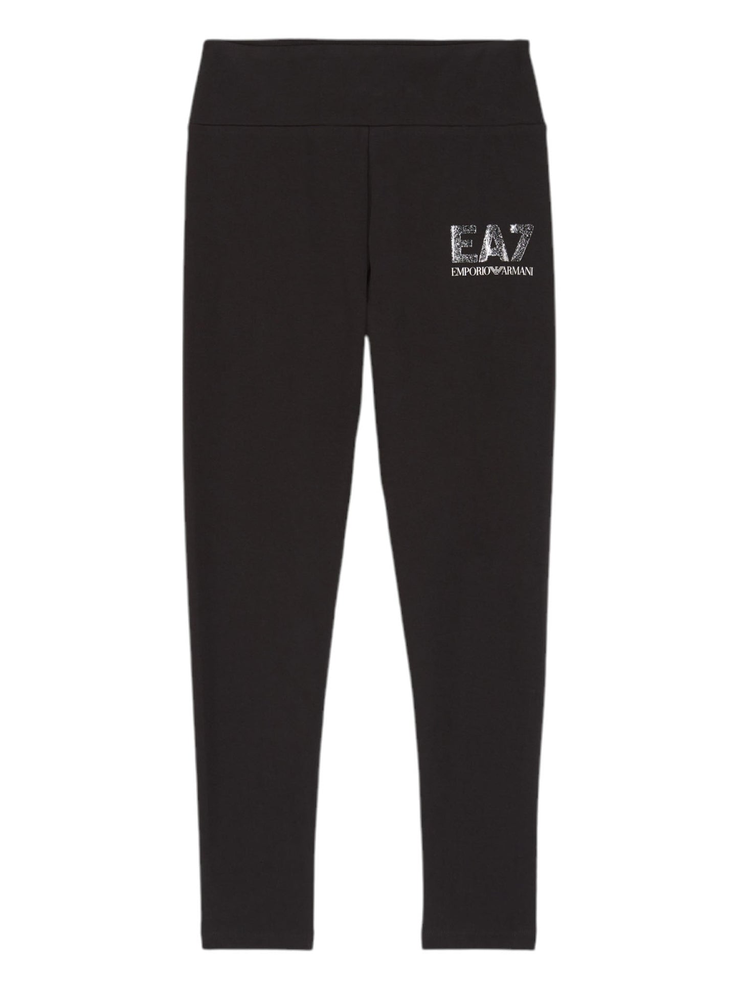 LEGGINGS CON LOGO IRIDESCENTE EA7 EMPORIO ARMANI BAMBINA NERO