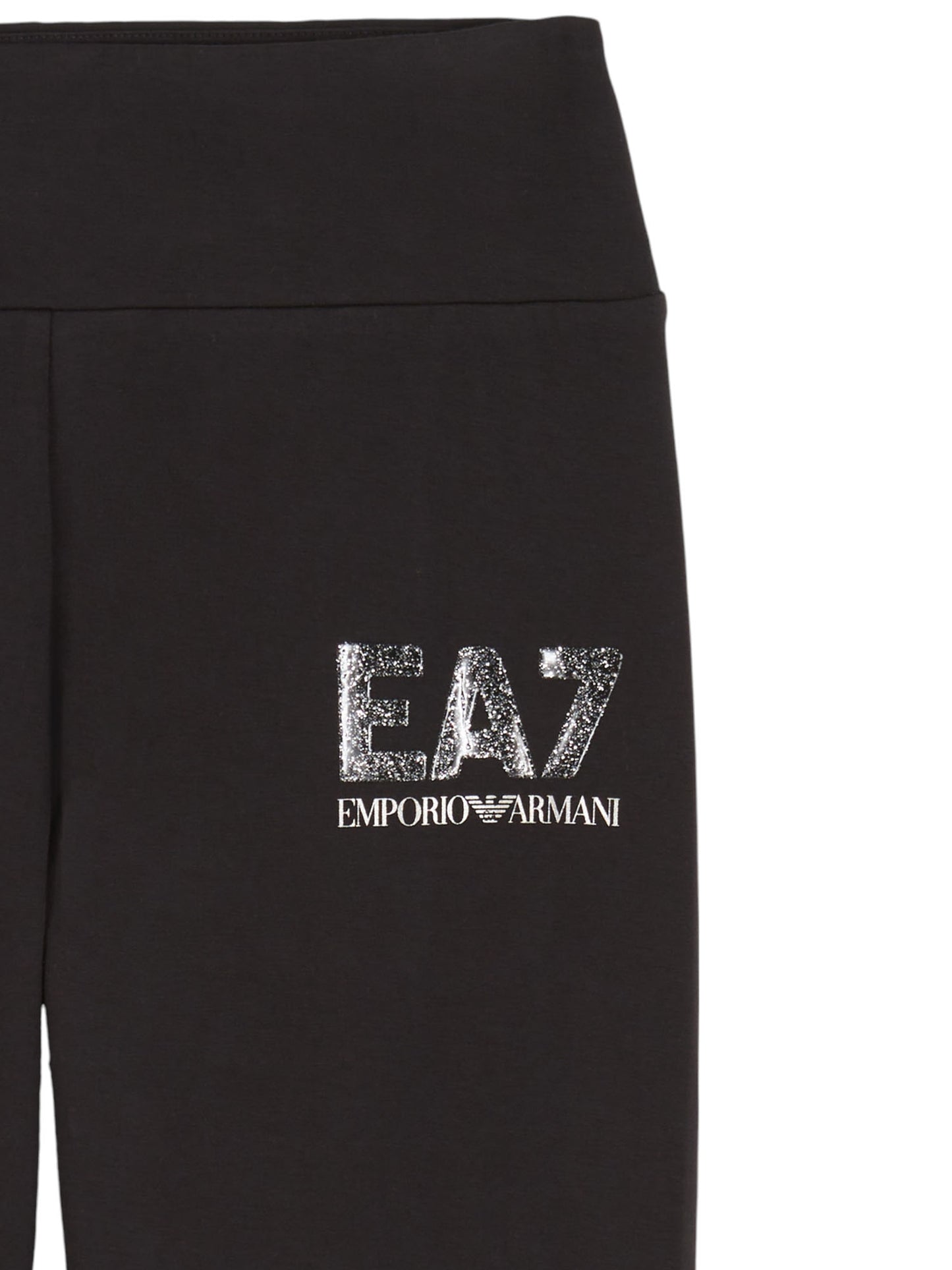 LEGGINGS CON LOGO IRIDESCENTE EA7 EMPORIO ARMANI BAMBINA NERO