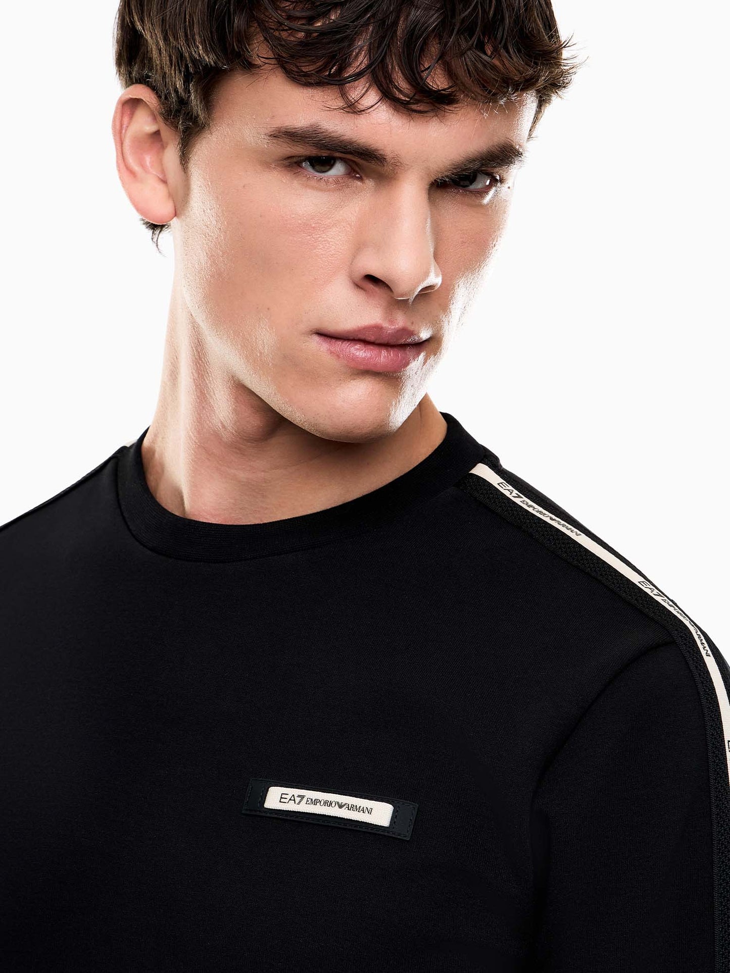 Felpa con zip EA7 Emporio Armani da uomo in nero