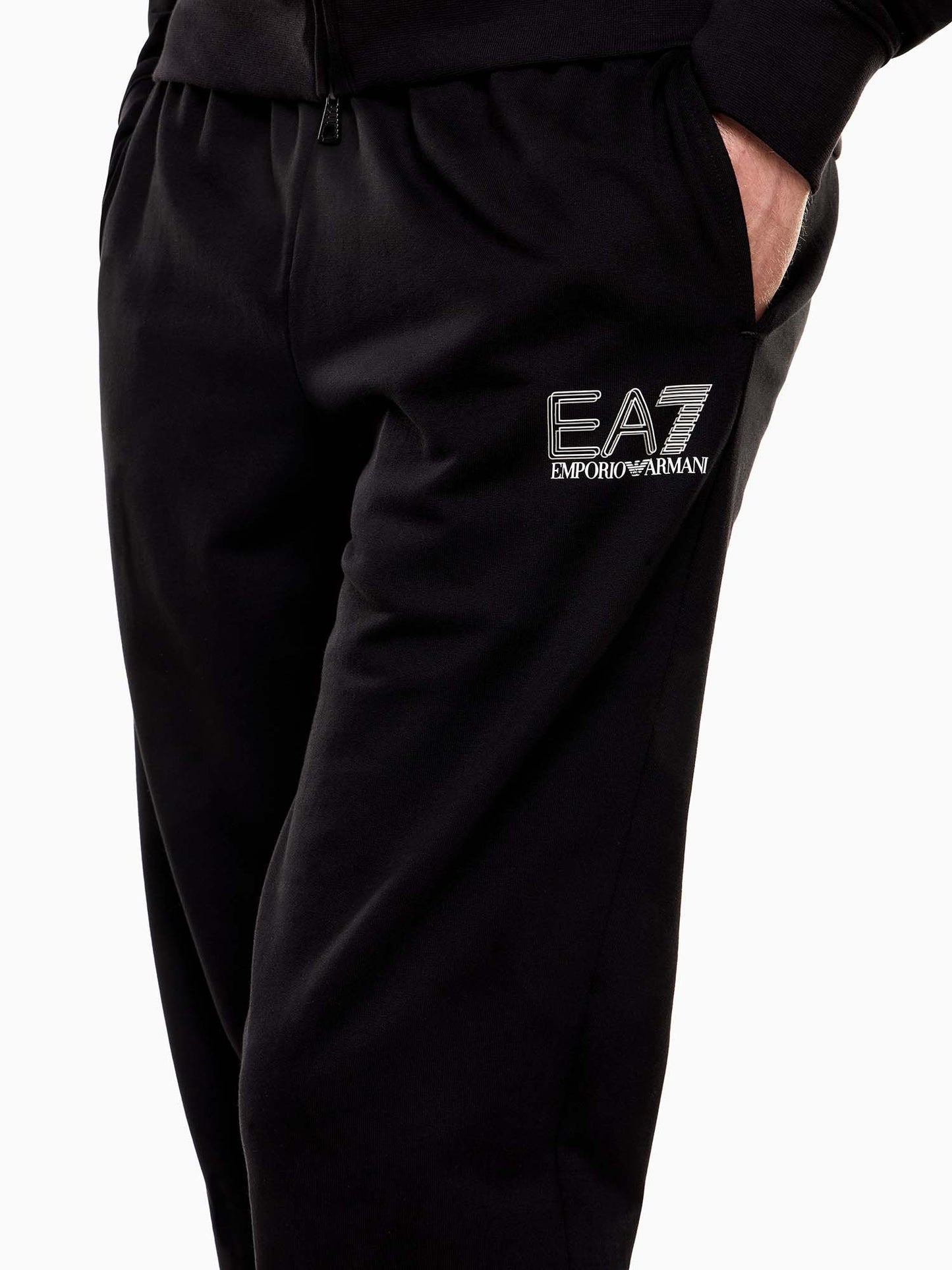 Pantaloni neri da uomo Ea7 Emporio Armani in tessuto tecnico