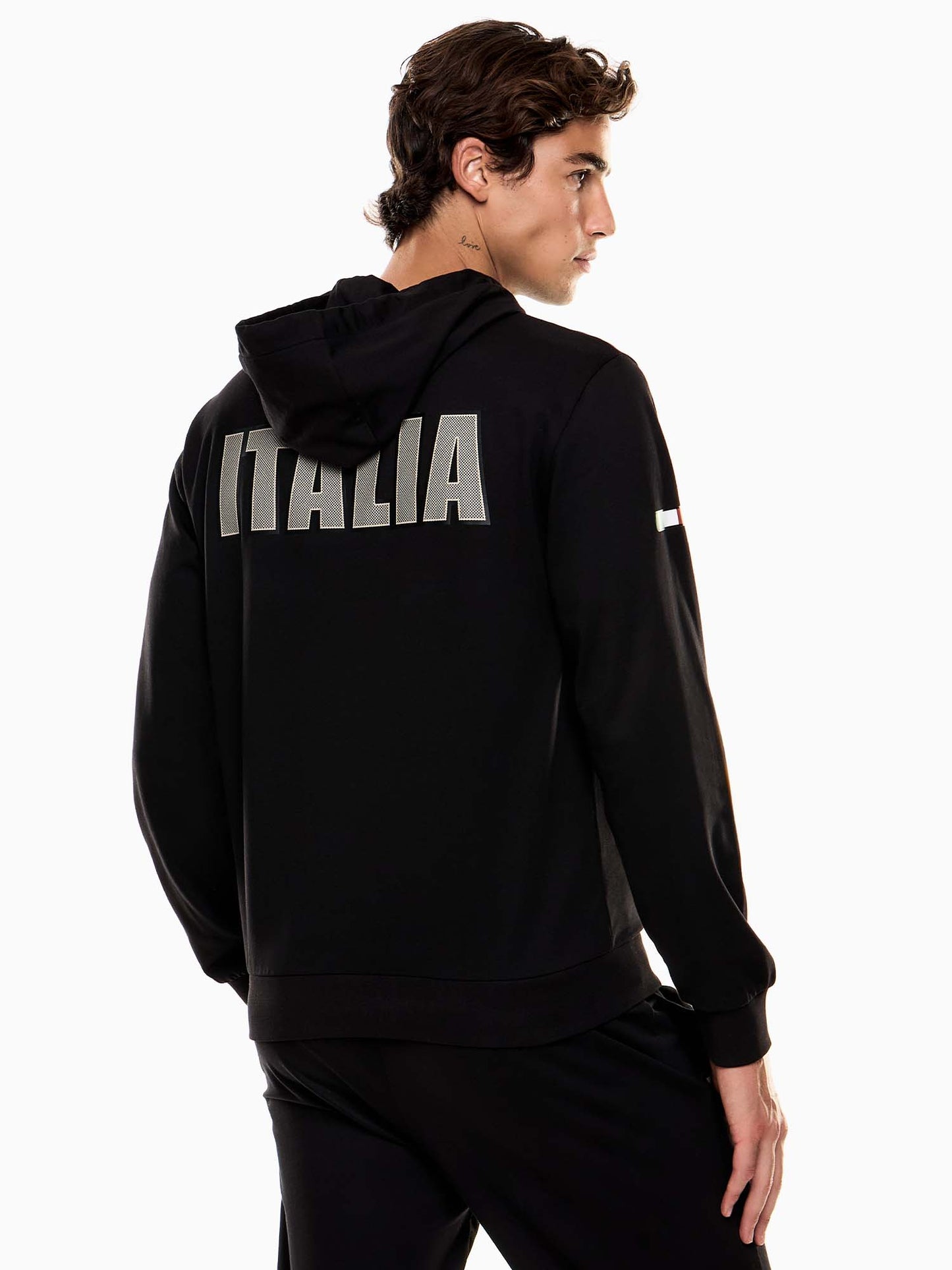 FELPA ITALIA TEAM OLIMPIC EA7 EMPORIO ARMANI DA UOMO NERO