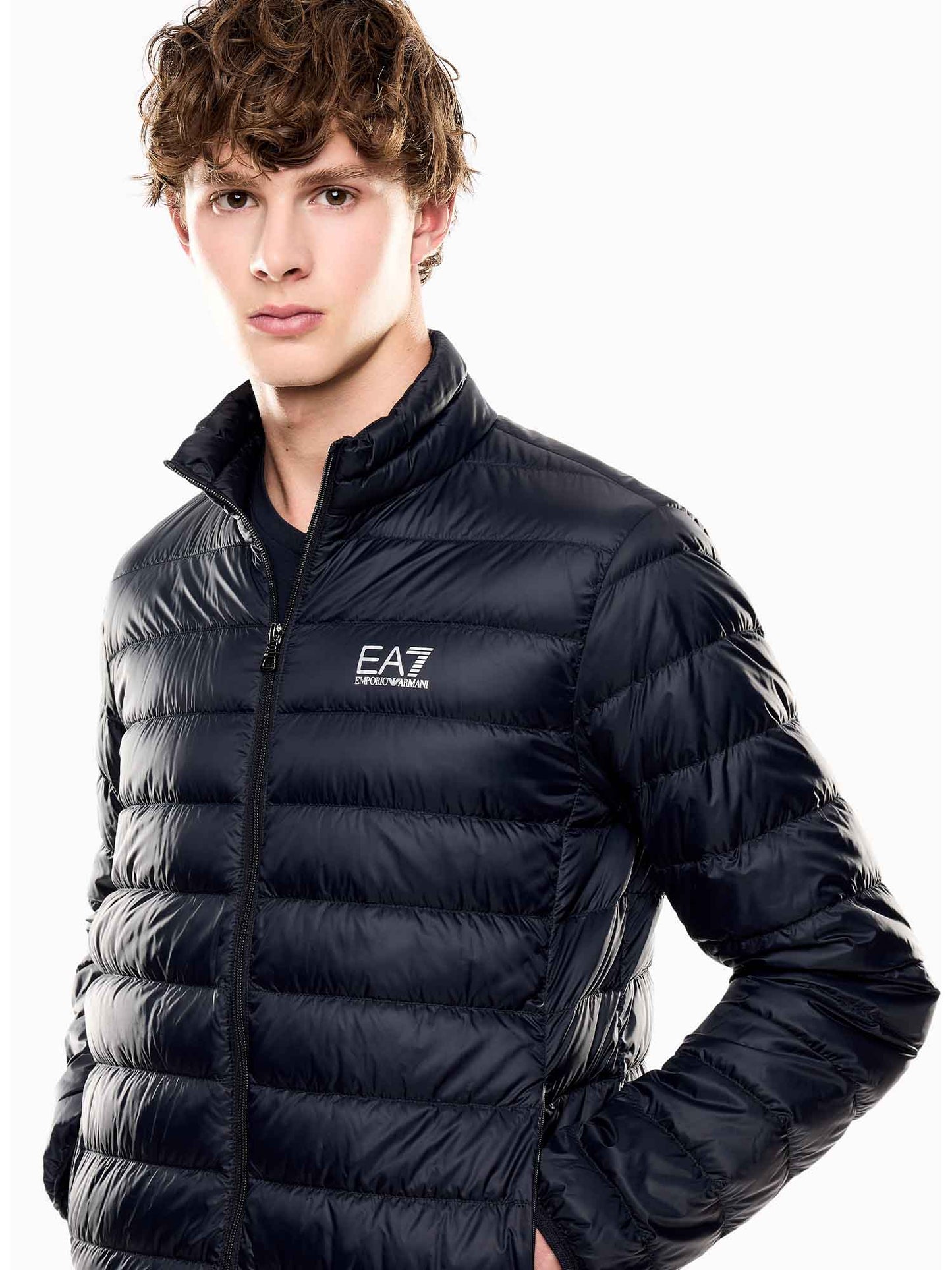 Giubbotto leggero EA7 Emporio Armani blu uomo per primavera-estate