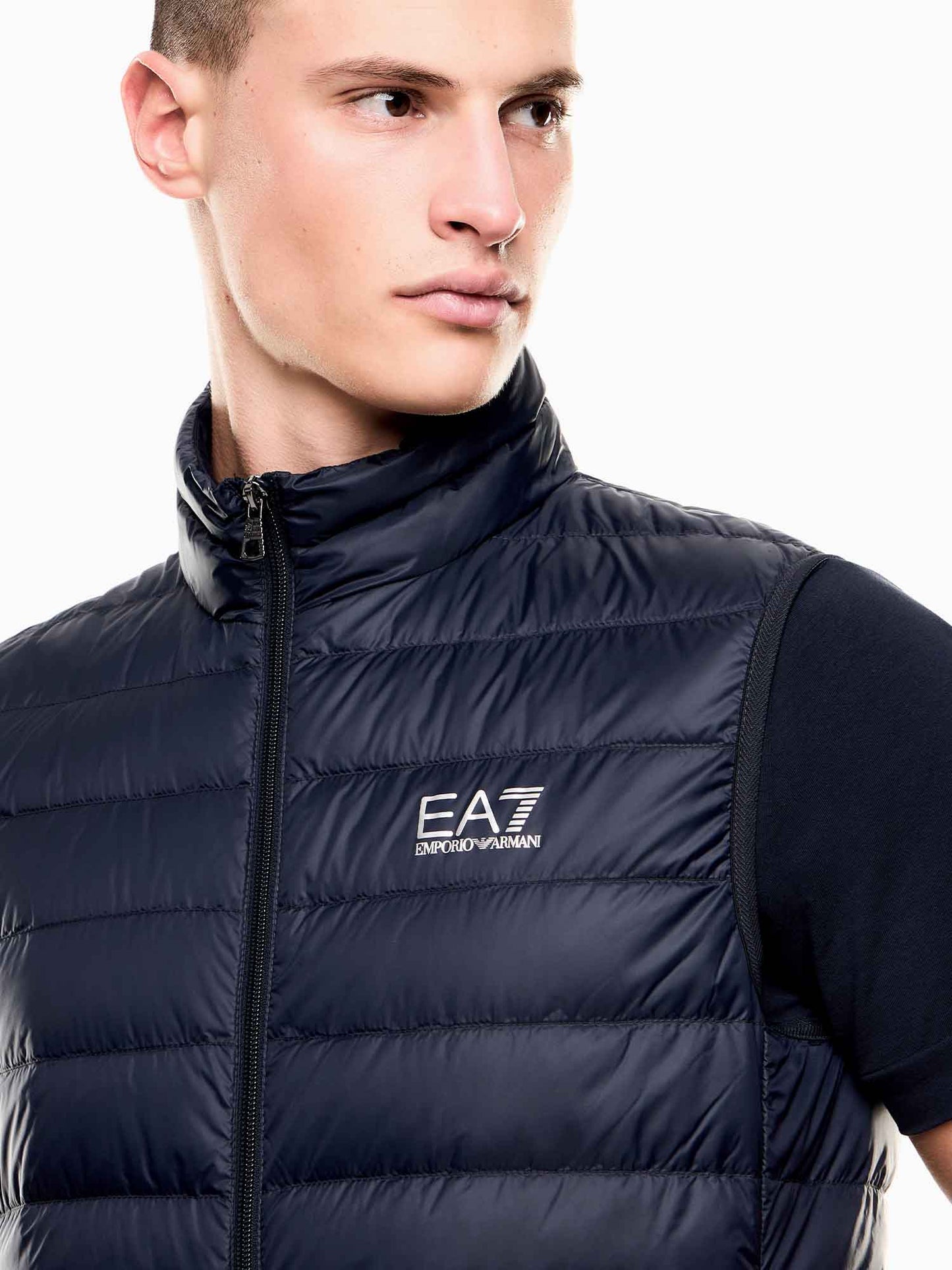 Gilet piuma EA7 Emporio Armani da uomo blu