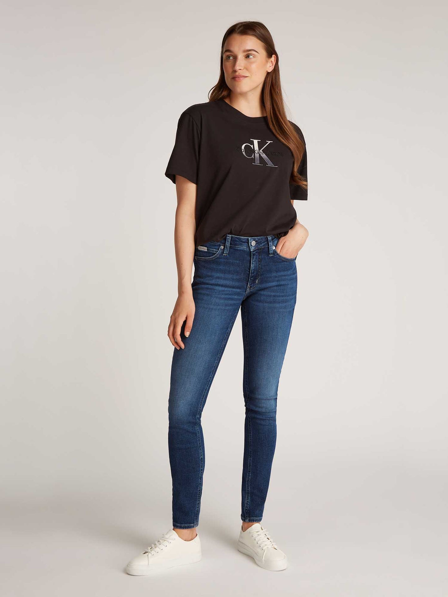 DENIM MID RISE SKINNY CALVIN KLEIN JEANS DONNA JEANS SCURO