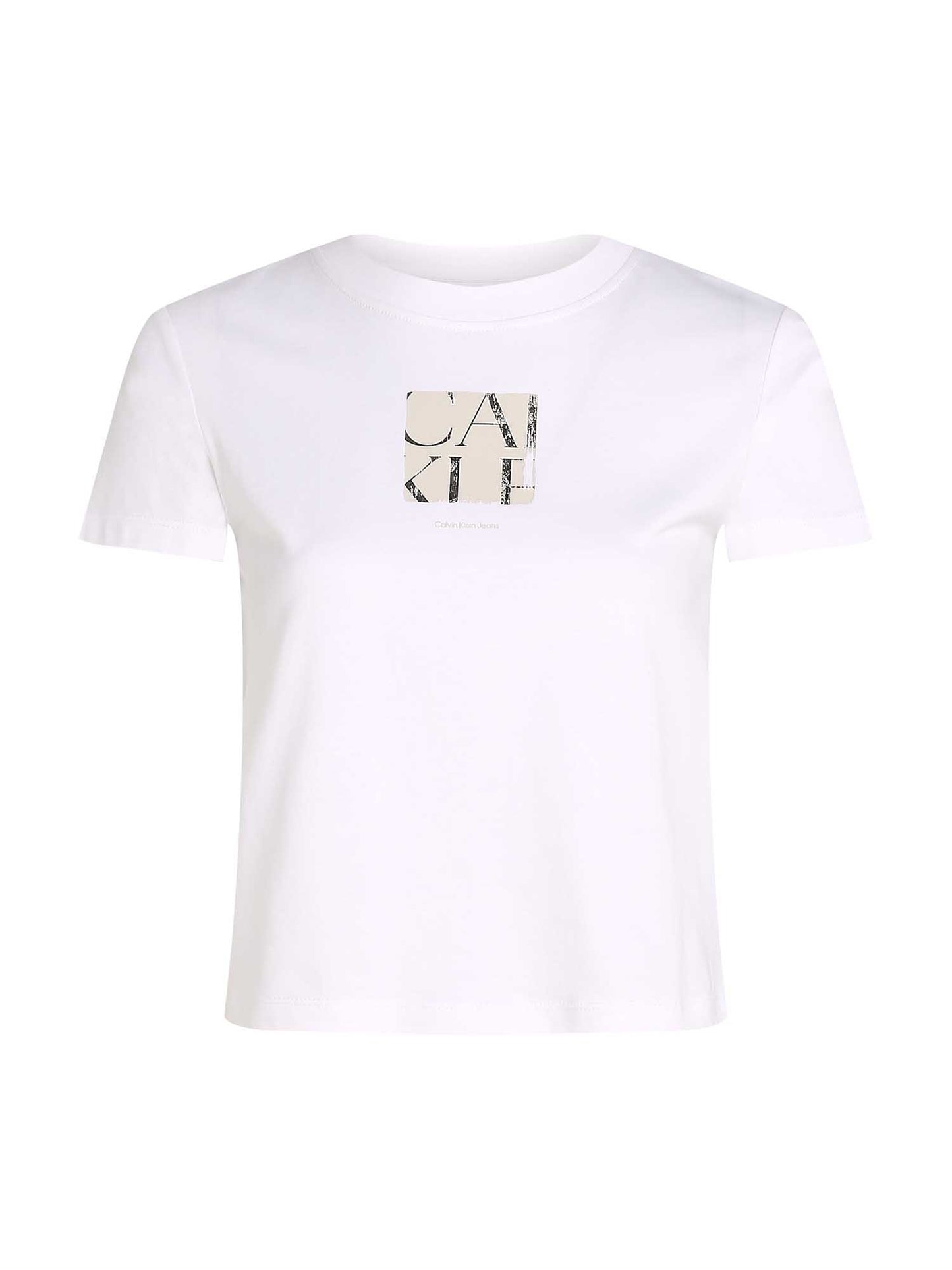 T-SHIRT FRONT PHOTO GRAPH CALVIN KLEIN JEANS DONNA BIANCO