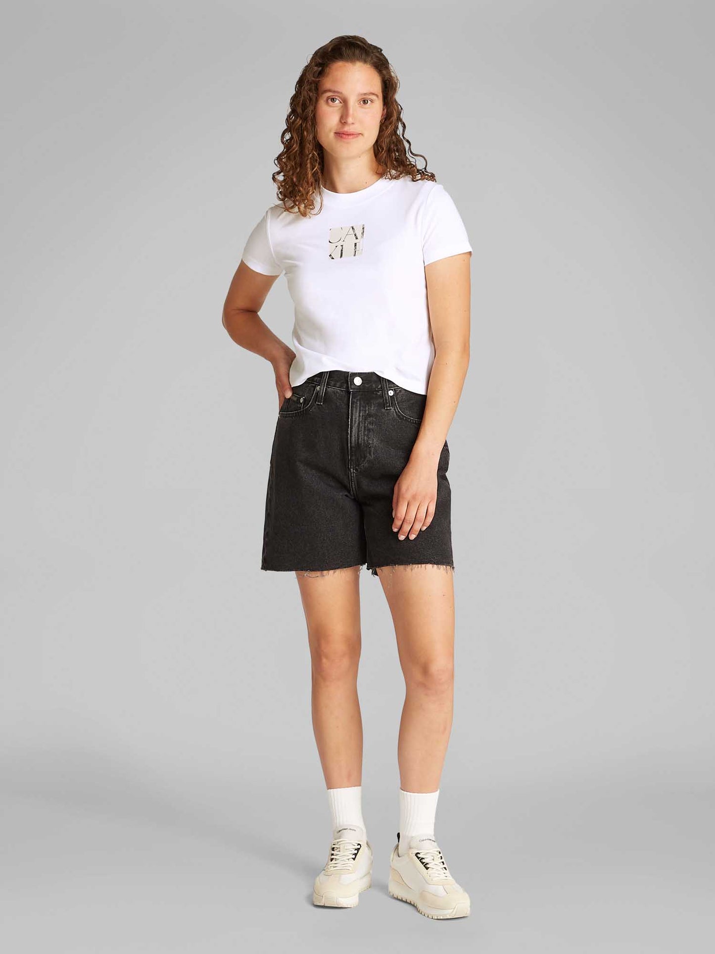 T-SHIRT FRONT PHOTO GRAPH CALVIN KLEIN JEANS DONNA BIANCO