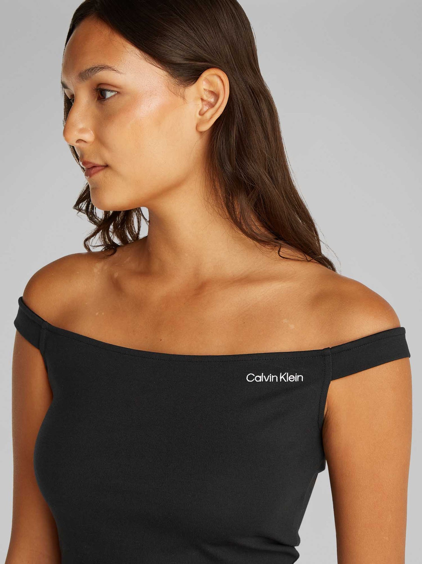 TOP LOGO BARDOT MILAN CALVIN KLEIN JEANS DONNA NERO