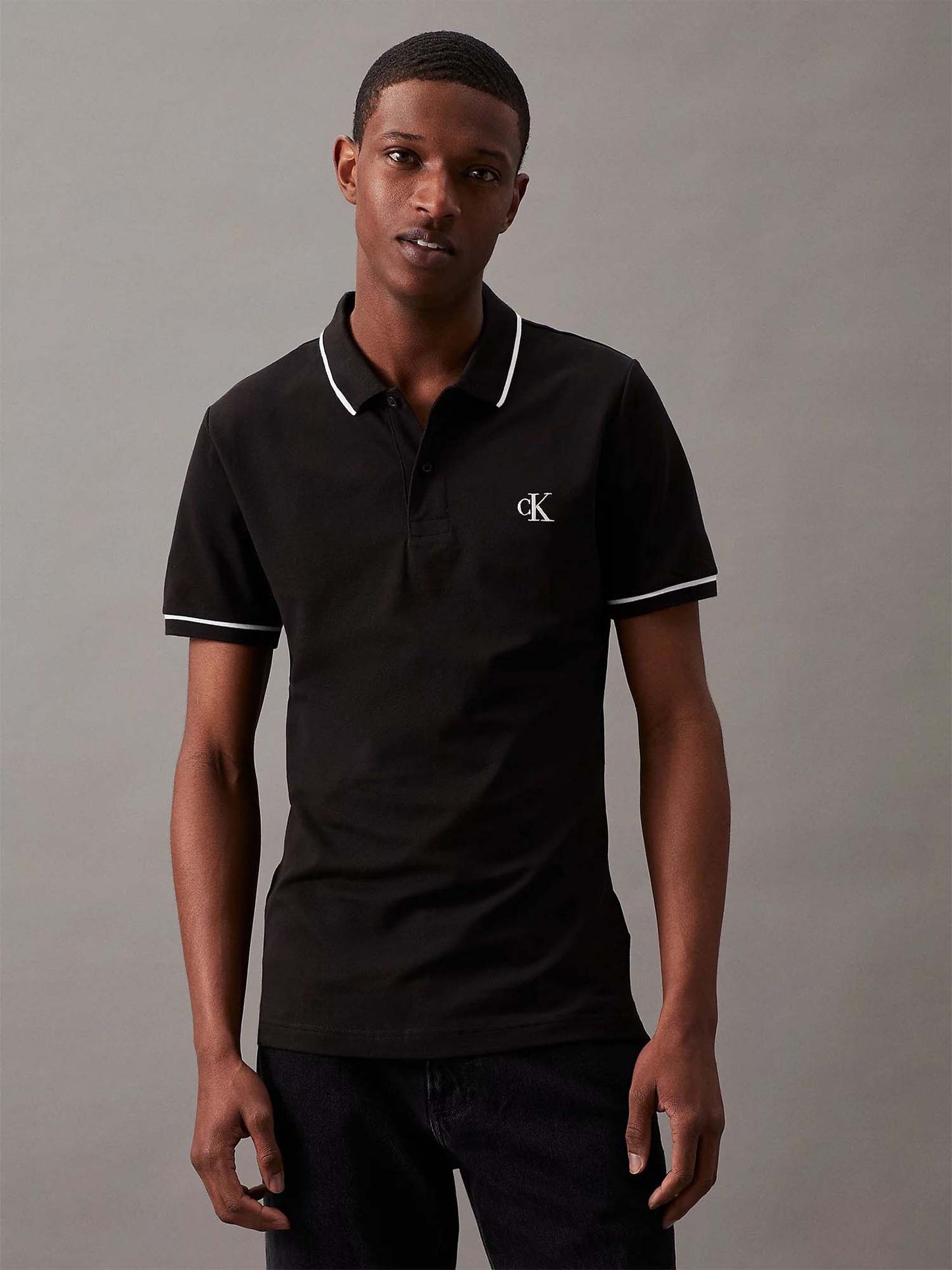 POLO SLIM CALVIN KLEIN JEANS UOMO NERO