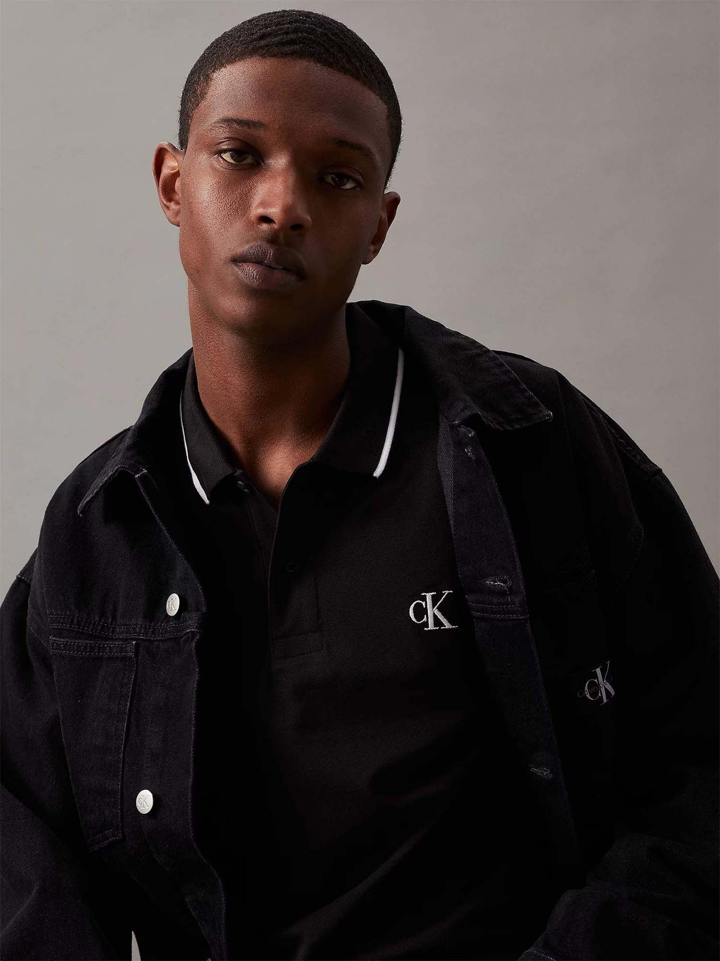 POLO SLIM CALVIN KLEIN JEANS UOMO NERO
