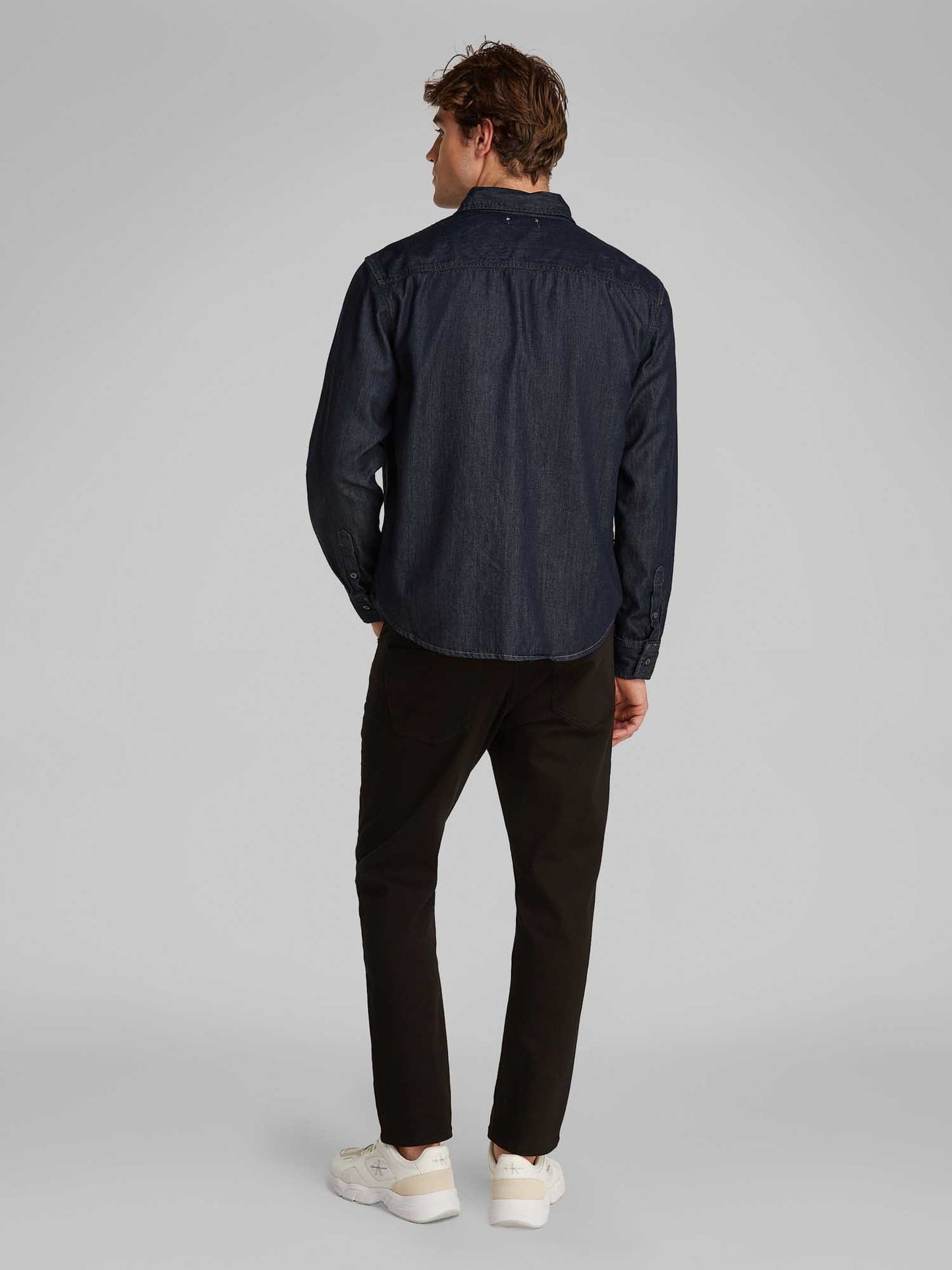 CAMICIA IN DENIM CALVIN KLEIN JEANS UOMO JEANS SCURO