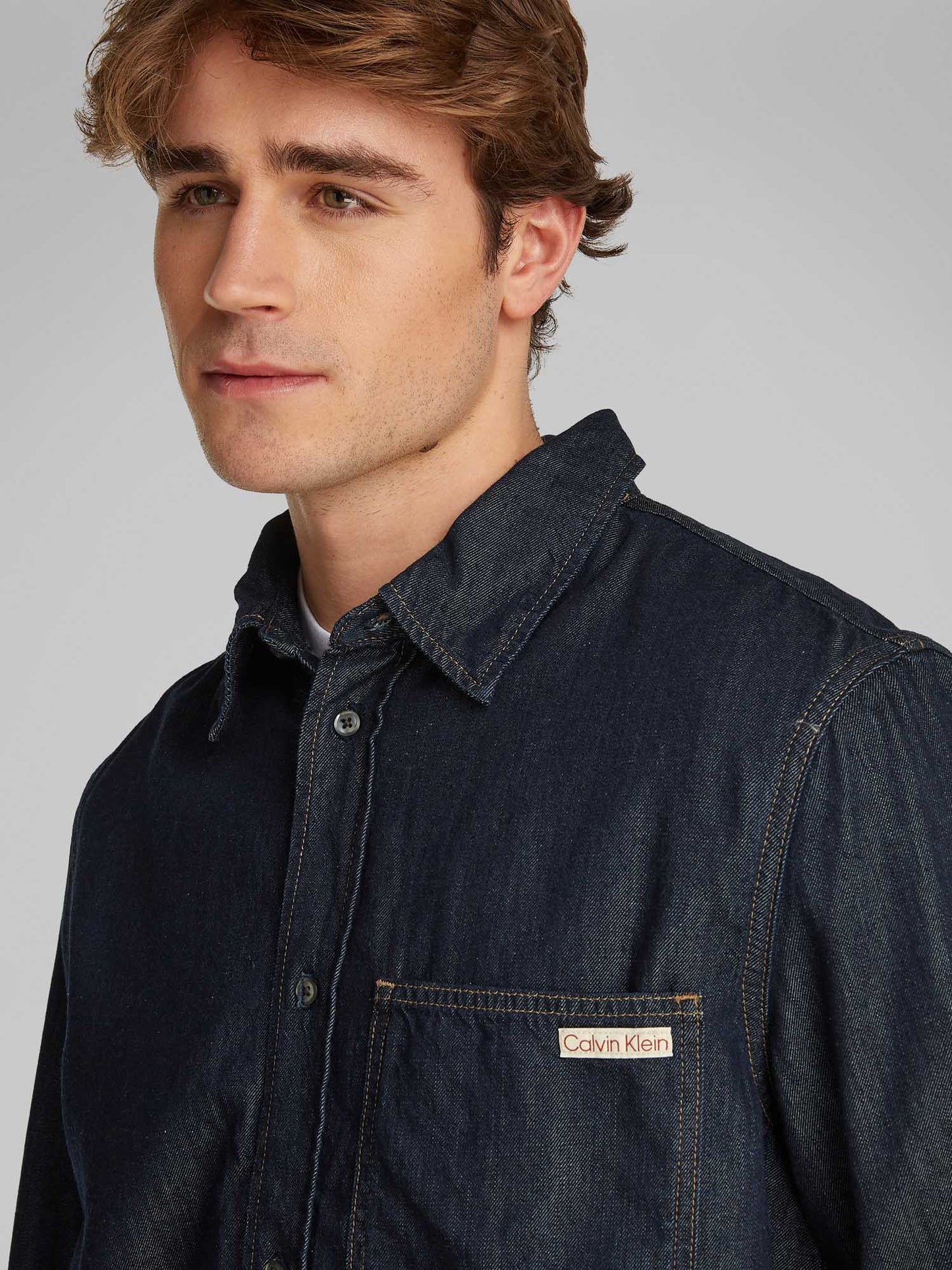 CAMICIA IN DENIM CALVIN KLEIN JEANS UOMO JEANS SCURO