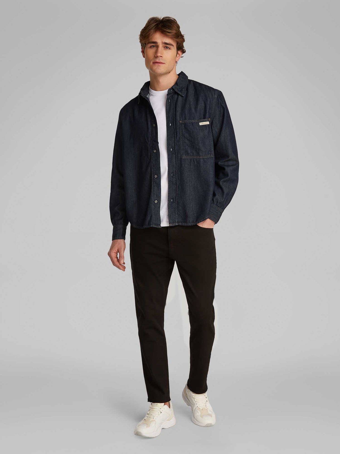 CAMICIA IN DENIM CALVIN KLEIN JEANS UOMO JEANS SCURO