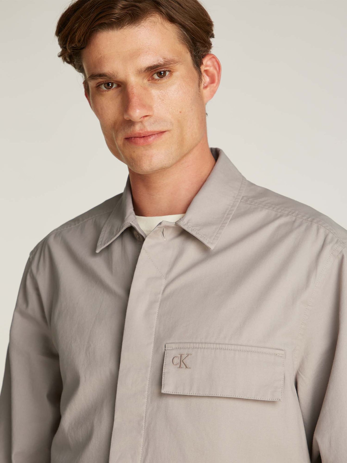 CAMICIA GIACCA CLEAN COTTON OVER CALVIN KLEIN JEANS UOMO BEIGE