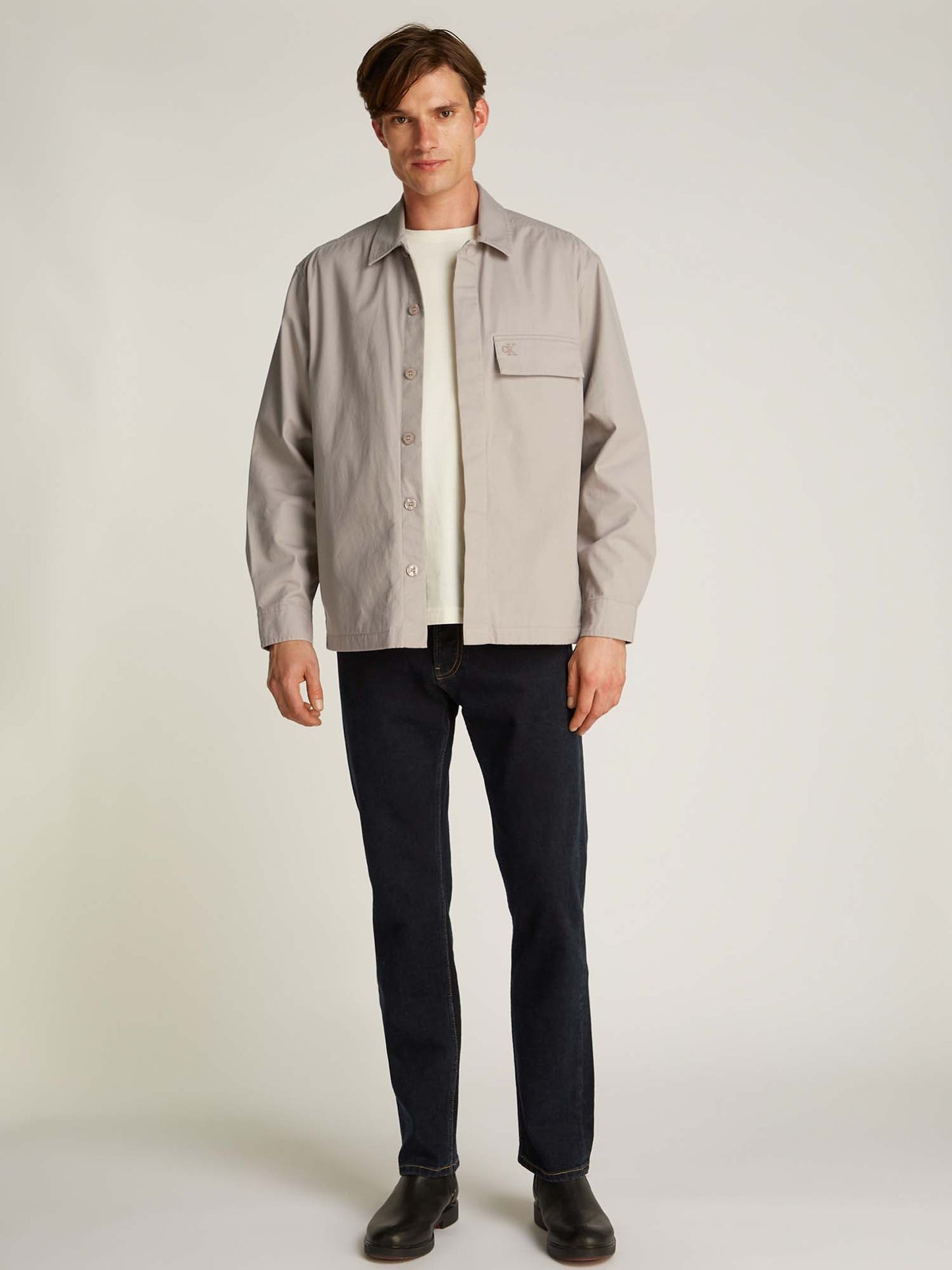 CAMICIA GIACCA CLEAN COTTON OVER CALVIN KLEIN JEANS UOMO BEIGE