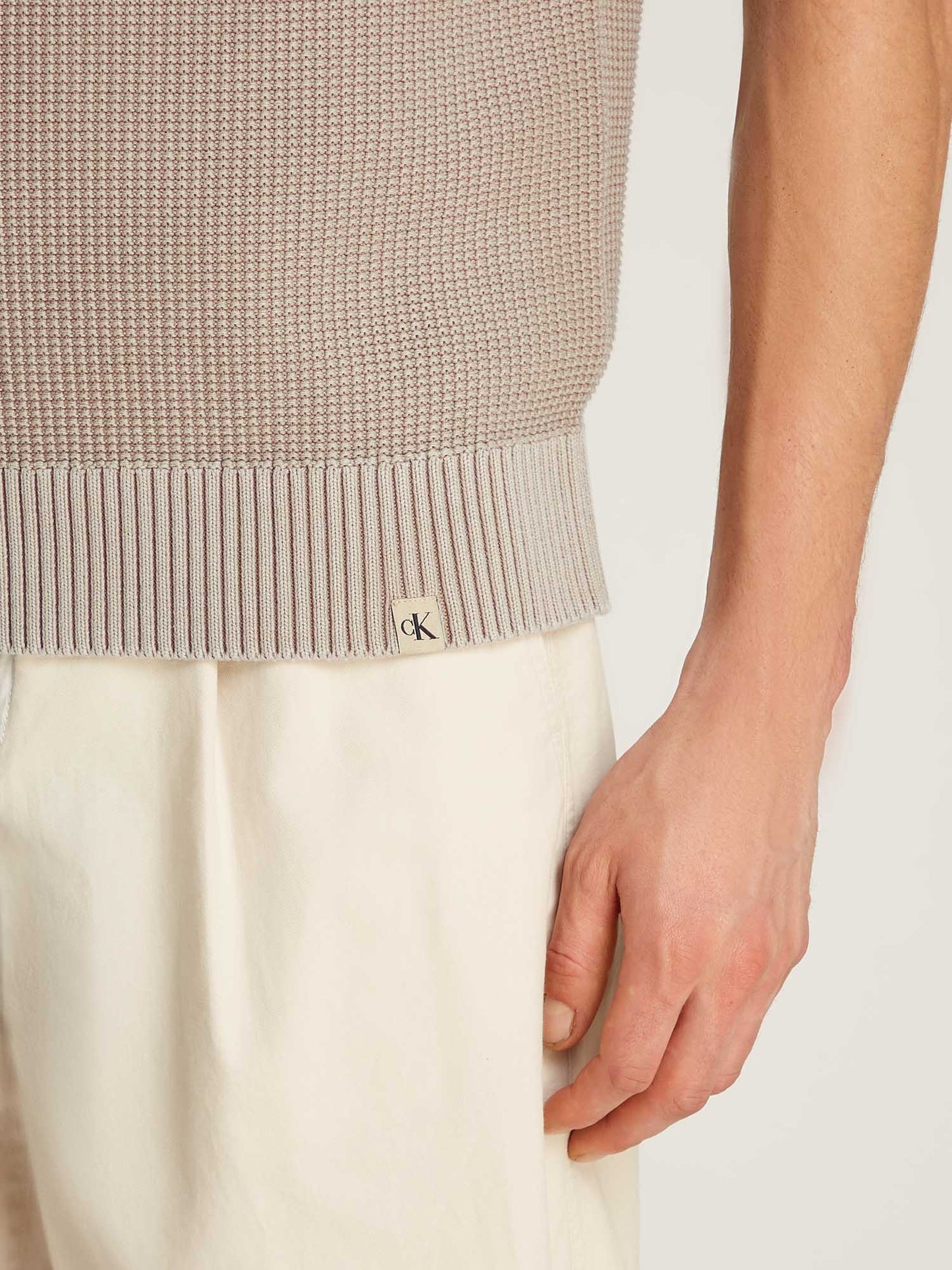 SMANICATO CALVIN KLEIN JEANS UOMO BEIGE