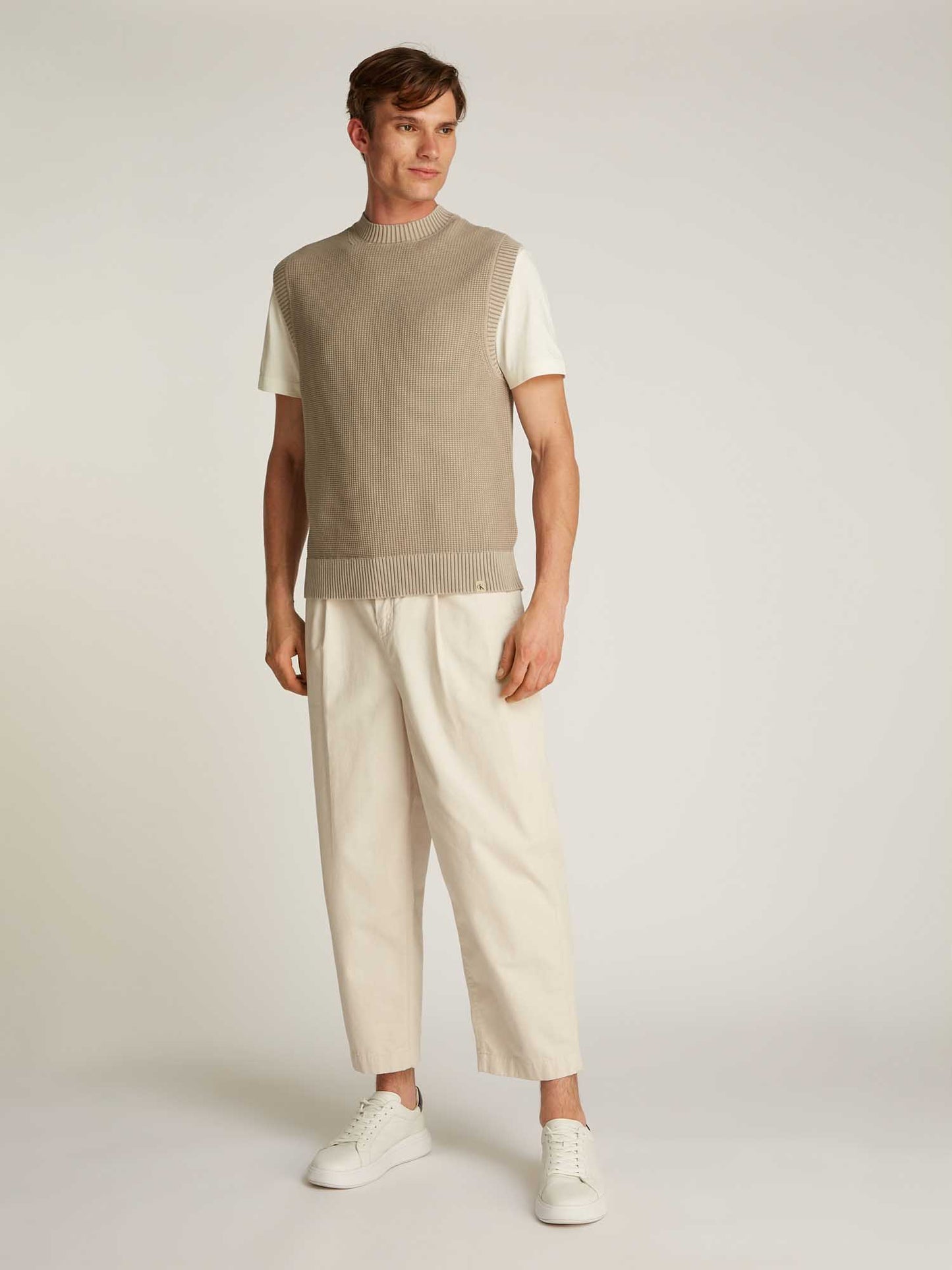 SMANICATO CALVIN KLEIN JEANS UOMO BEIGE