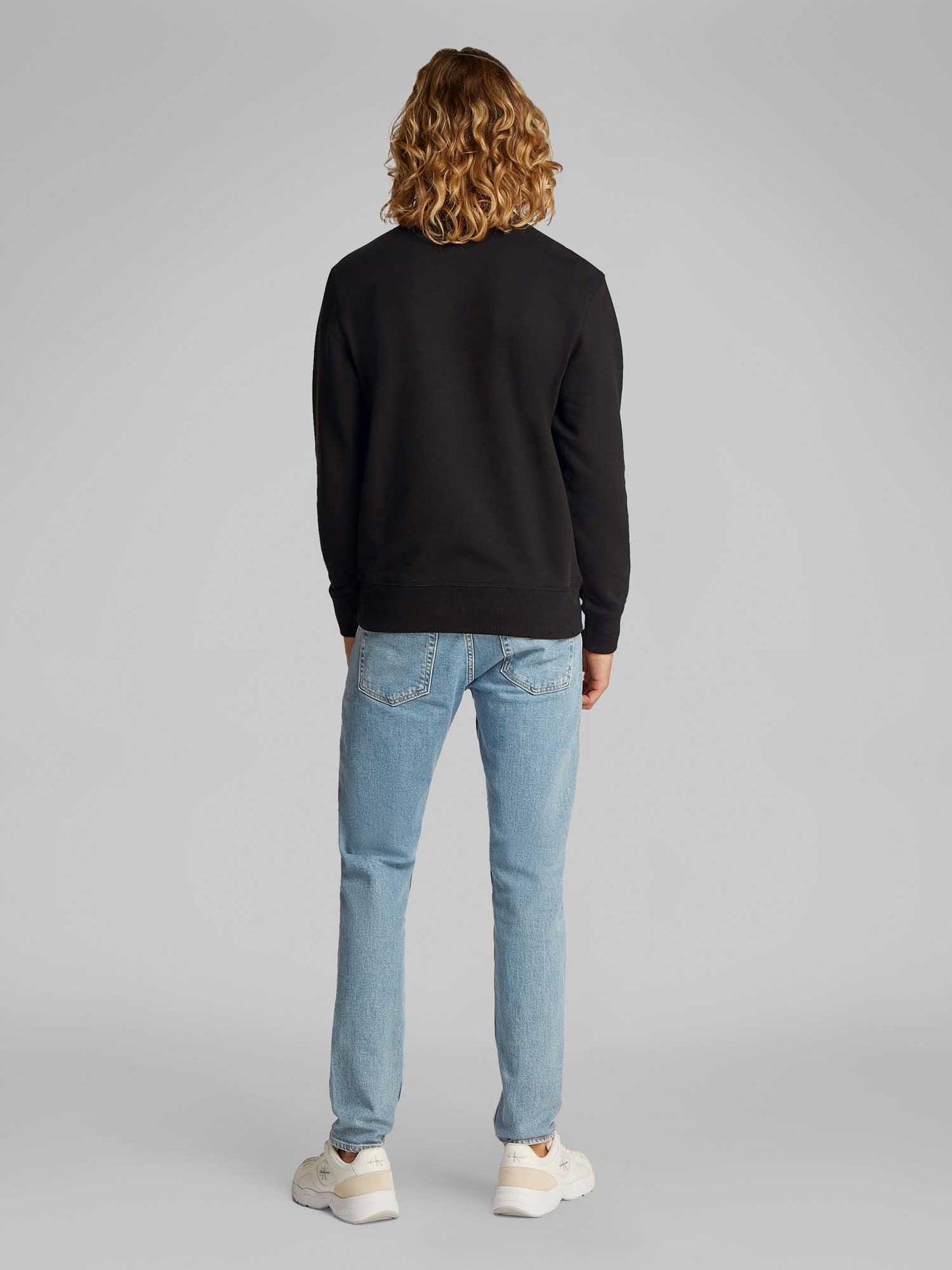 FELPA LABEL CREW CALVIN KLEIN JEANS UOMO NERO
