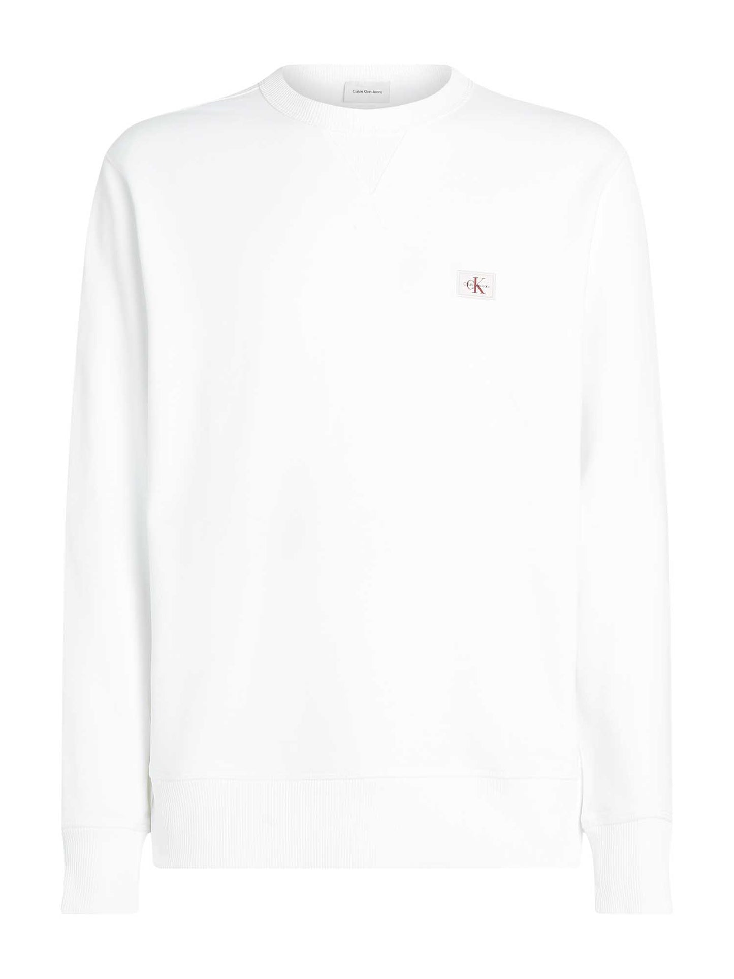 FELPA LABEL CREW CALVIN KLEIN JEANS UOMO BIANCO