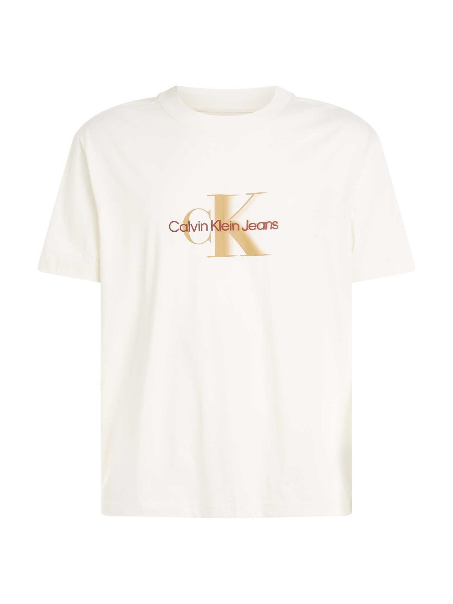 T-SHIRT MONOLOGO TEE CALVIN KLEIN JEANS UOMO PANNA