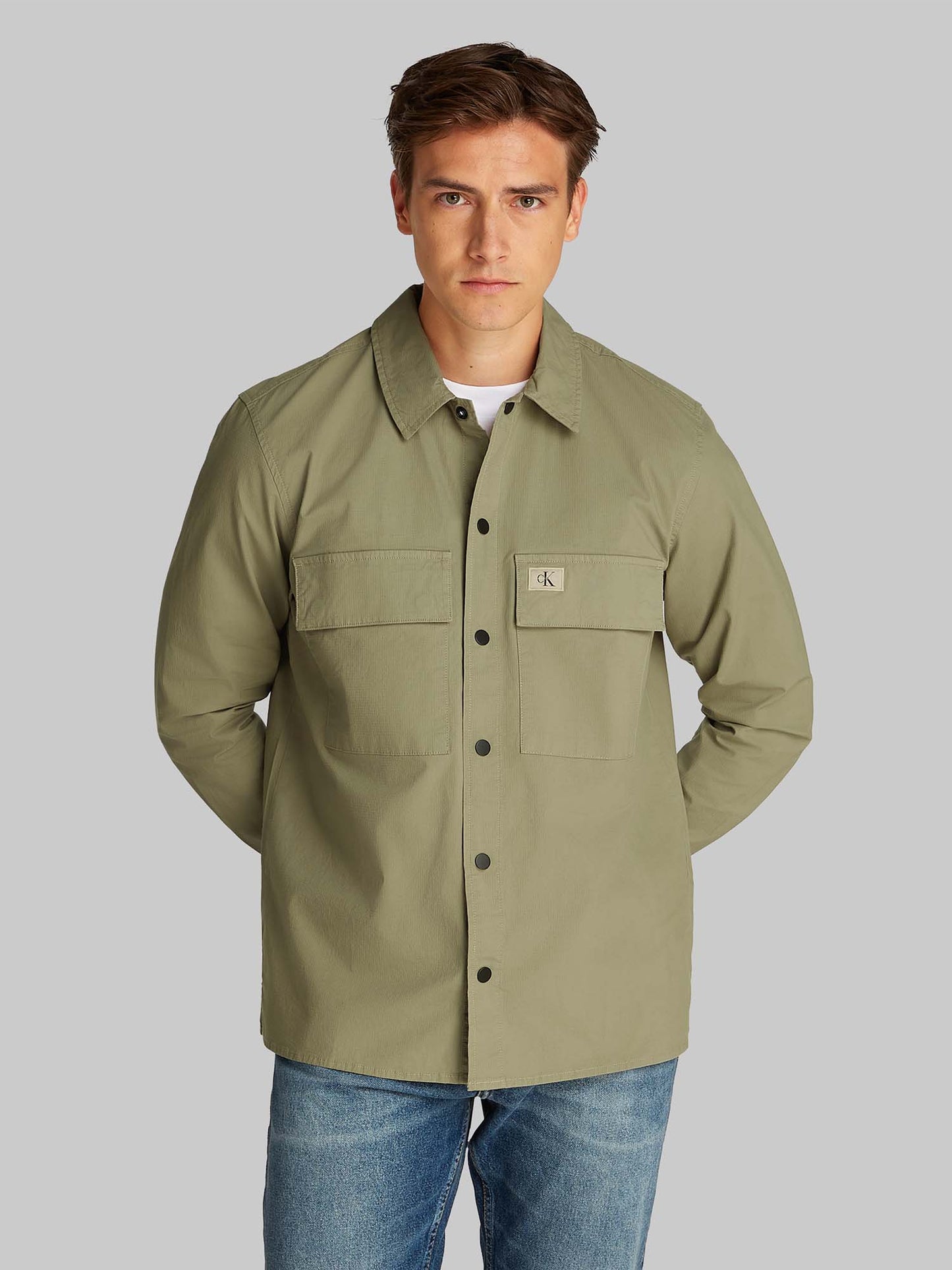 CAMICIA OVERSHIRT CALVIN KLEIN JEANS UOMO VERDE