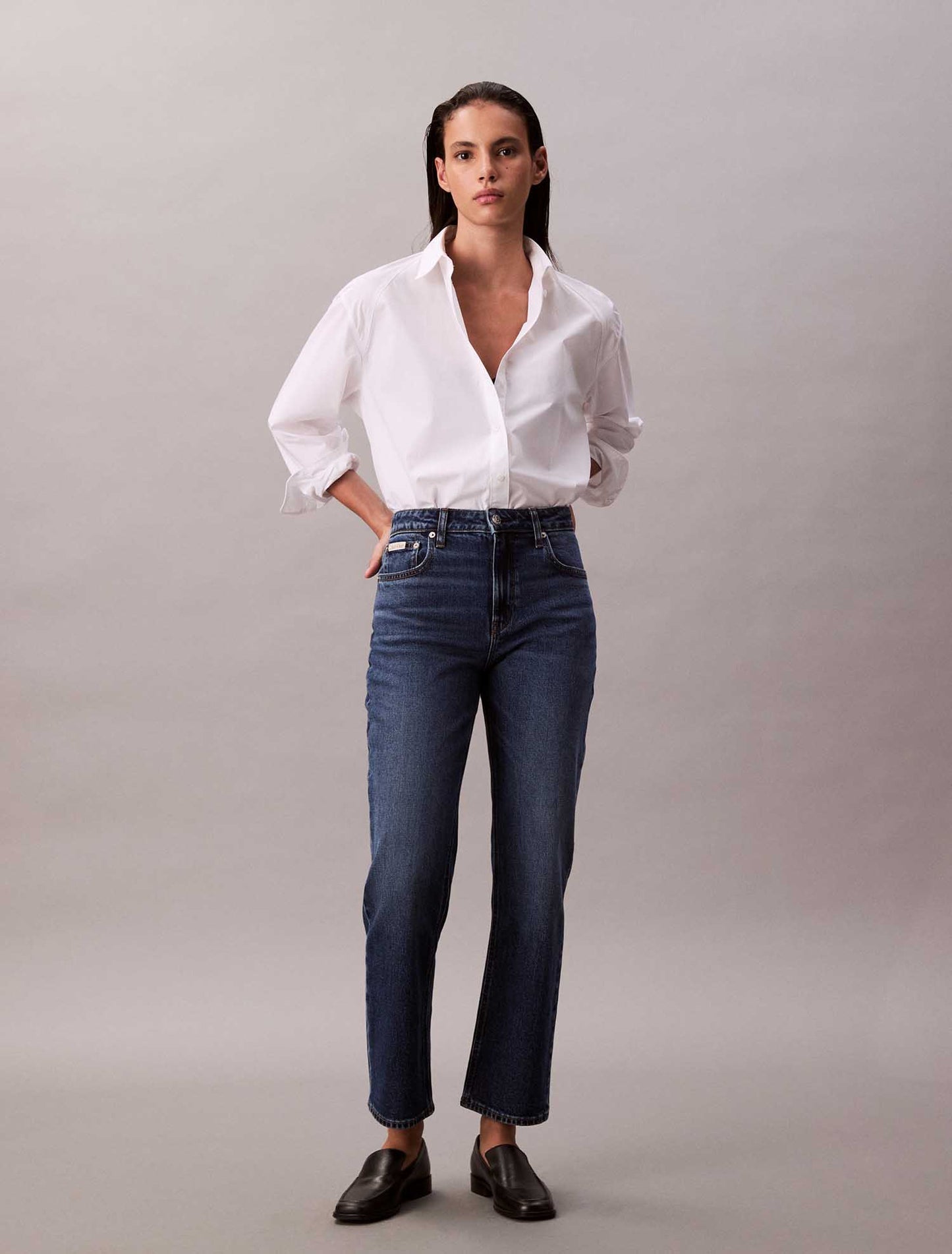 CAMICIA BOXY CROPPED CALVIN KLEIN JEANS DONNA BIANCO