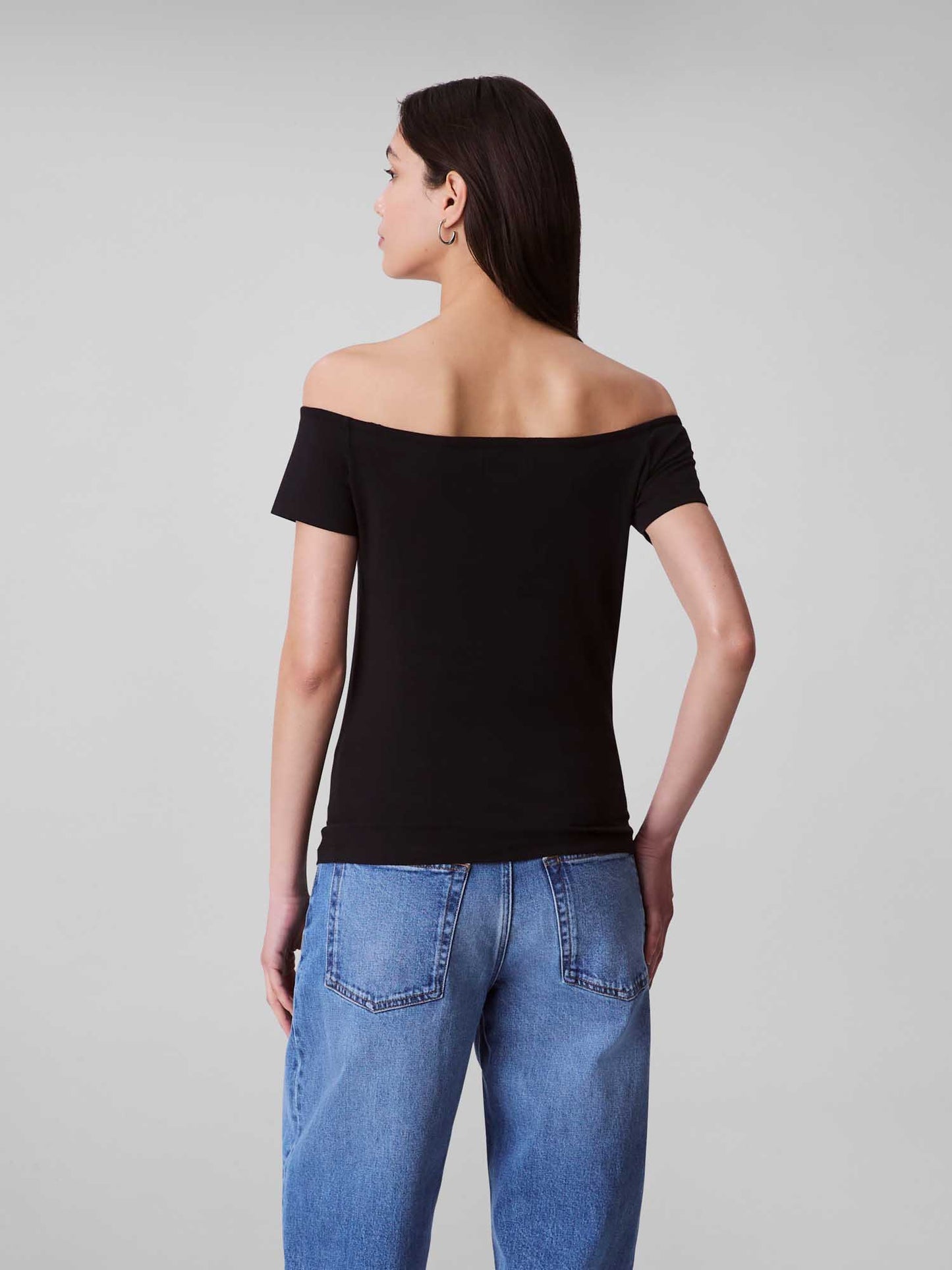 T-SHIRT COLLO A BARCA CALVIN KLEIN JEANS DA DONNA NERO