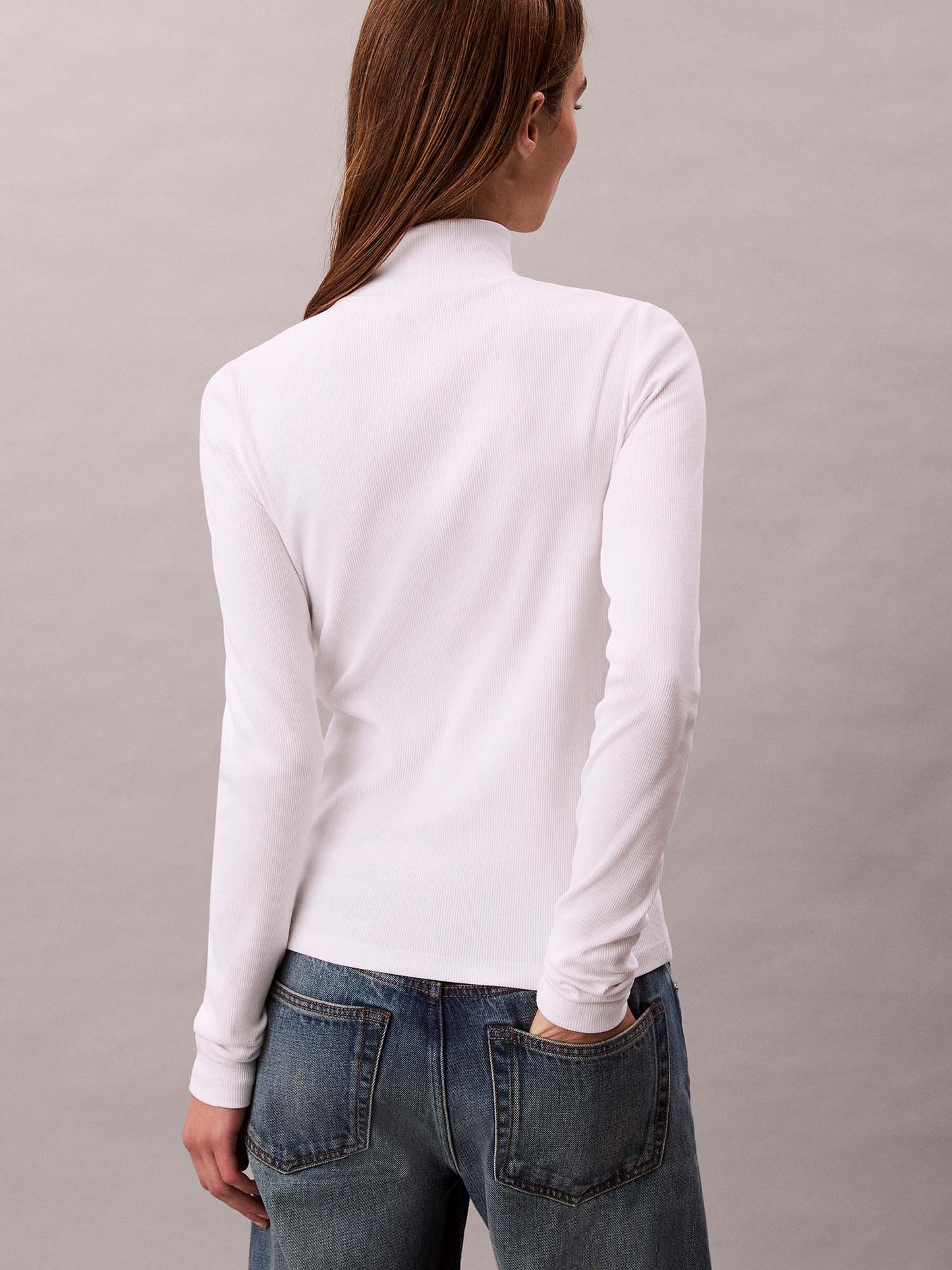 MAGLIA COLLO ALTO CALVIN KLEIN JEANS DA DONNA BIANCO