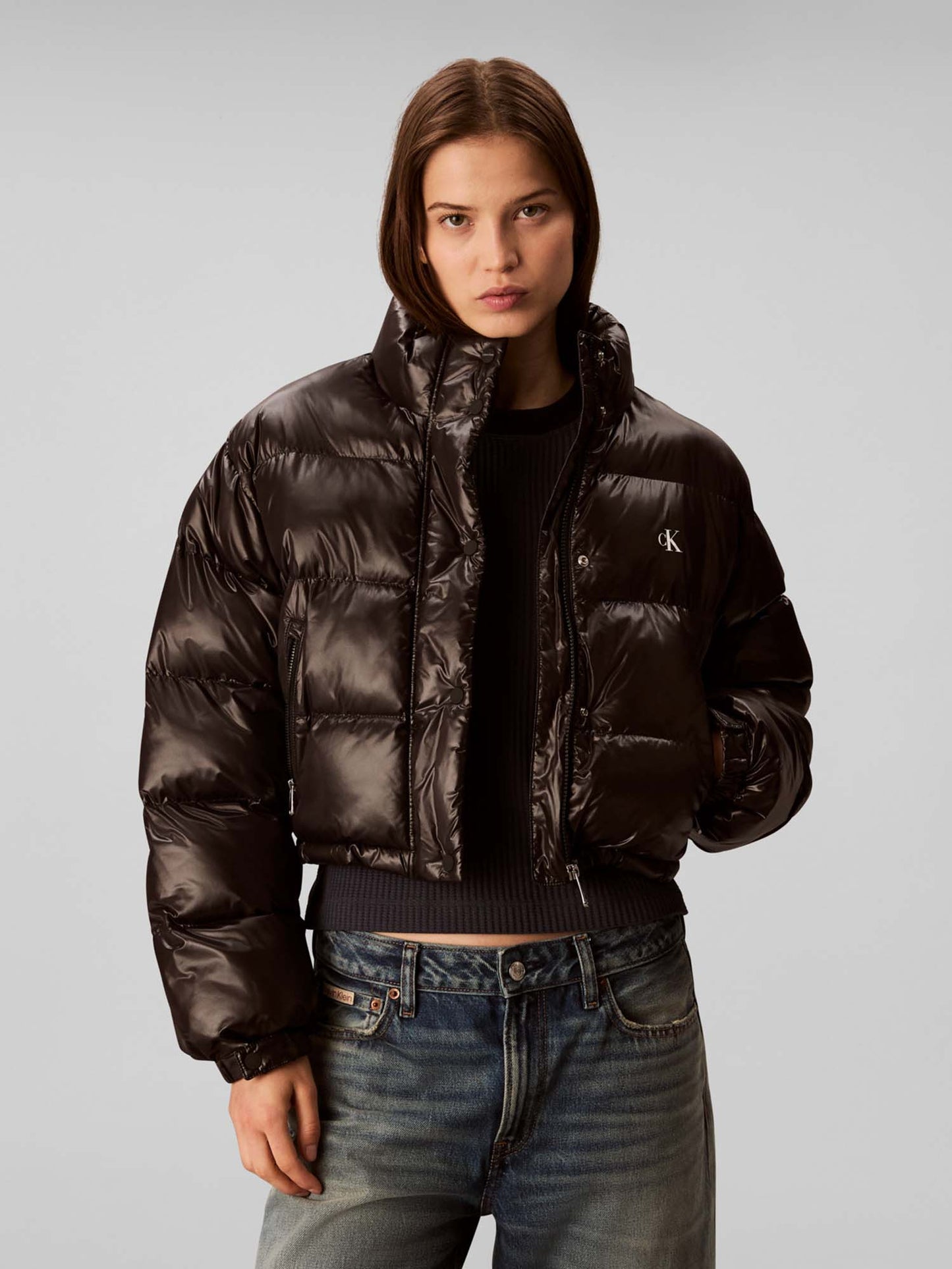 GIUBBINO CROPPEDE CALVIN KLEIN JEANS DA DONNA NERO