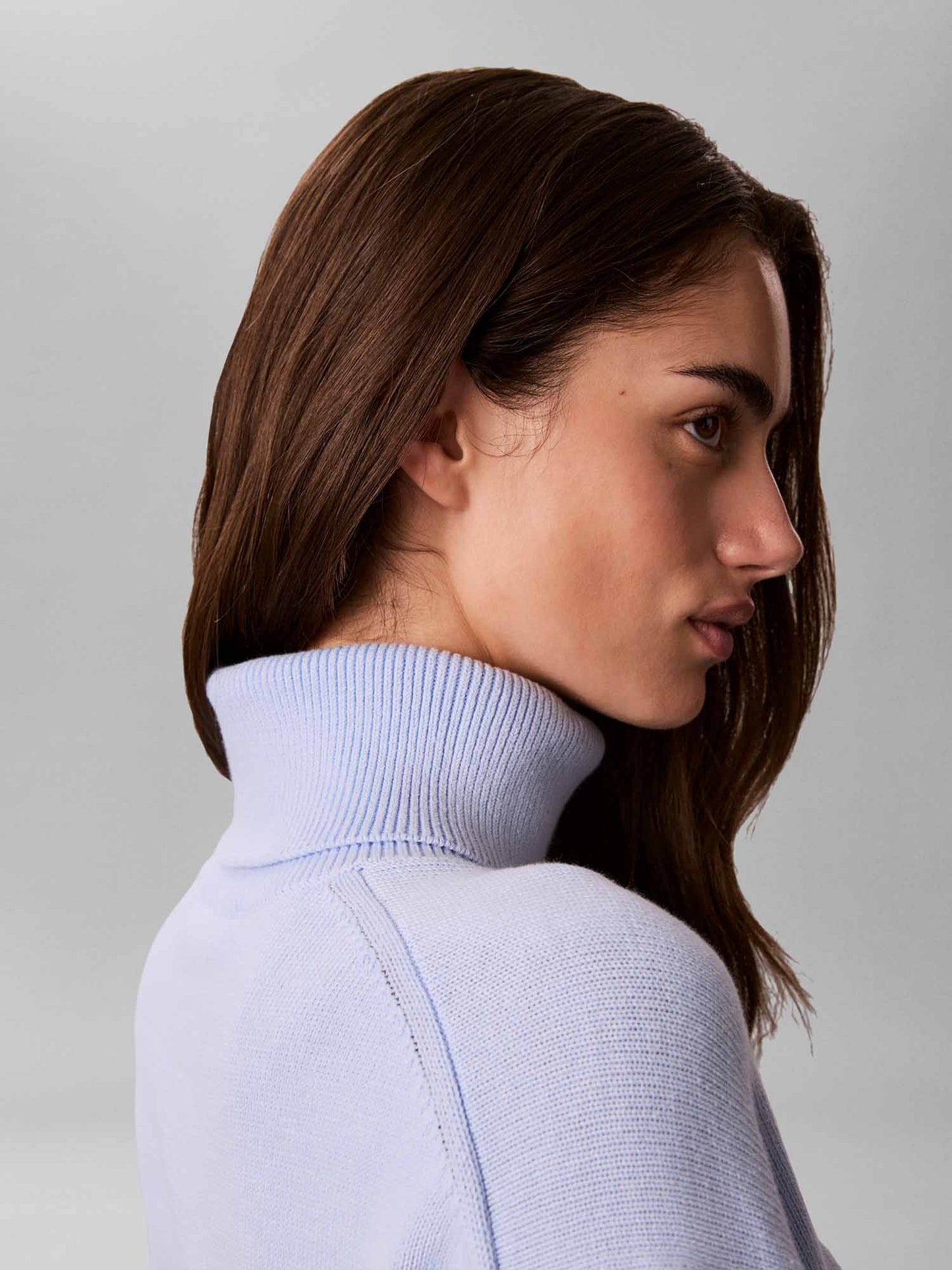 Calvin Klein CK Logo Tneck, maglia da donna azzurra